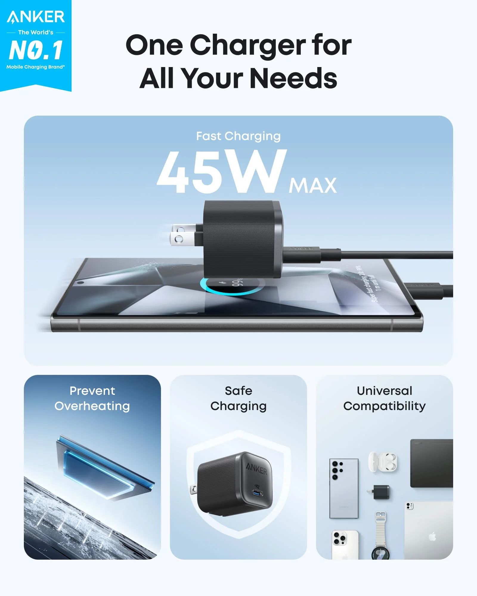 Anker Nano Charger (45W) with USB-C to USB-C Cable - Image 2