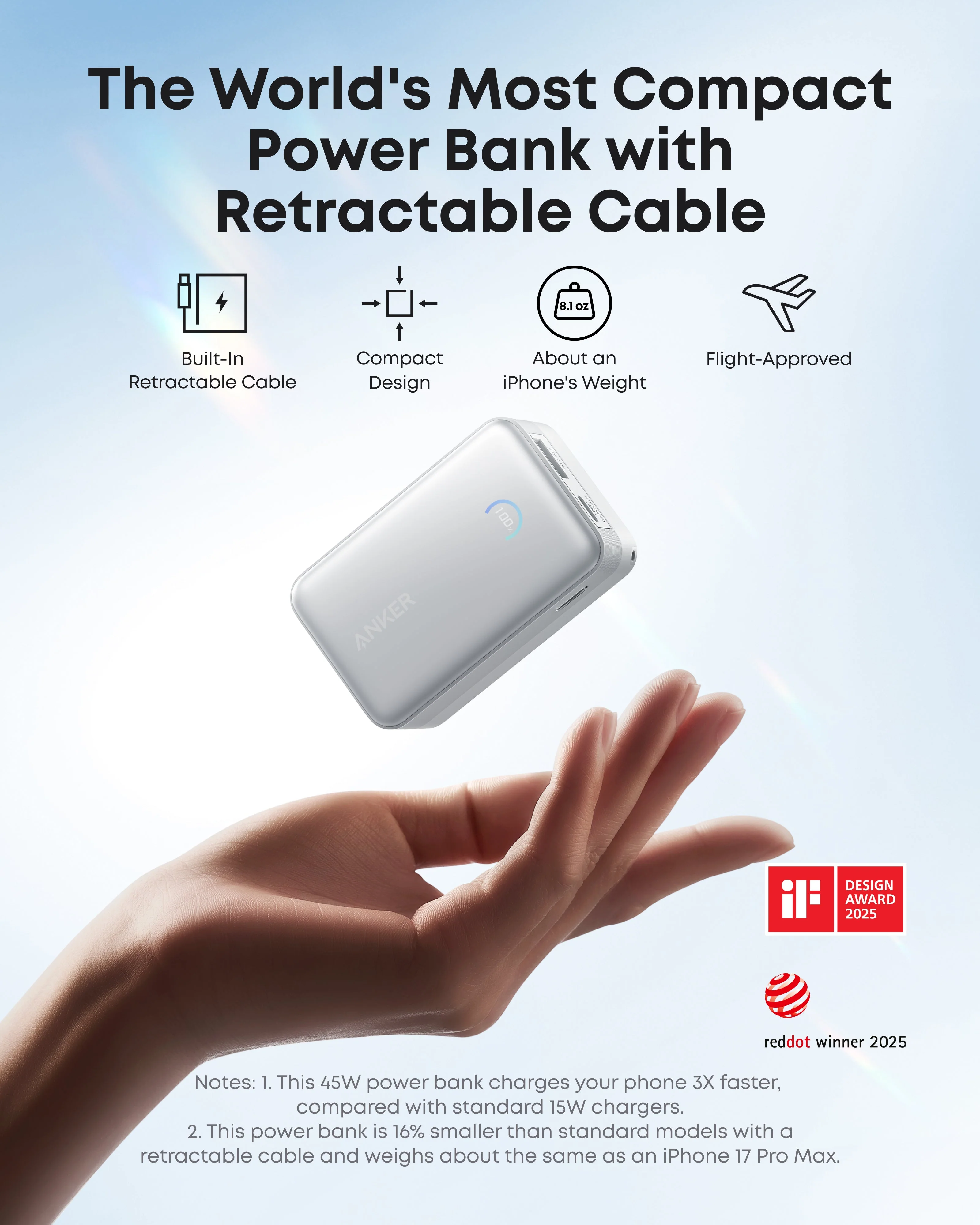 Anker Nano Power Bank (10K, 45W, Built-In Retractable USB-C Cable) - Image 4