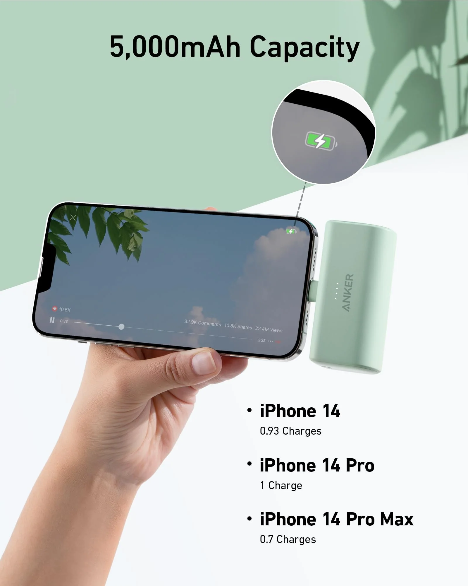 Anker Nano Power Bank (12W, Built-In Lightning Connector) - Image 6