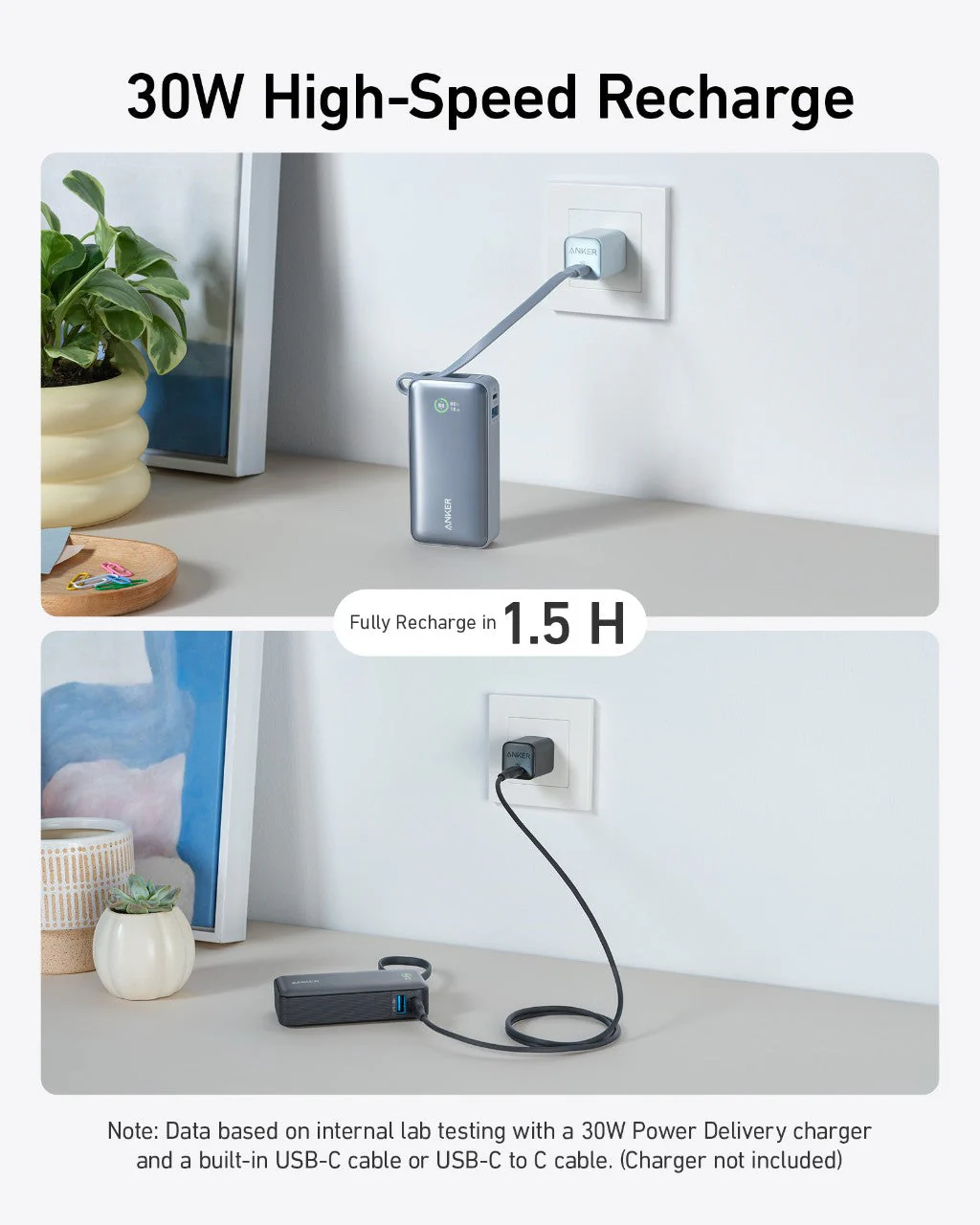 Anker Nano Power Bank (30W, Built-In USB-C Cable) - Image 5