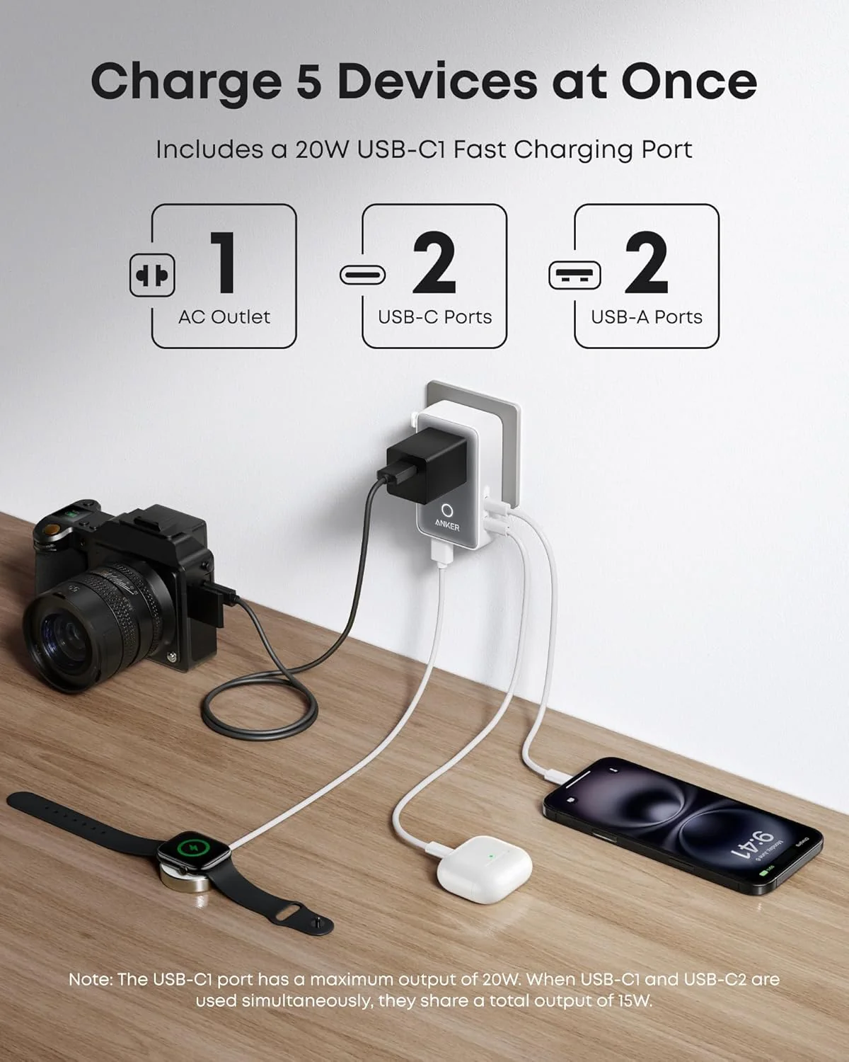 Anker Nano Travel Adapter (5-in-1, 20W, 1-Pack) - Image 3