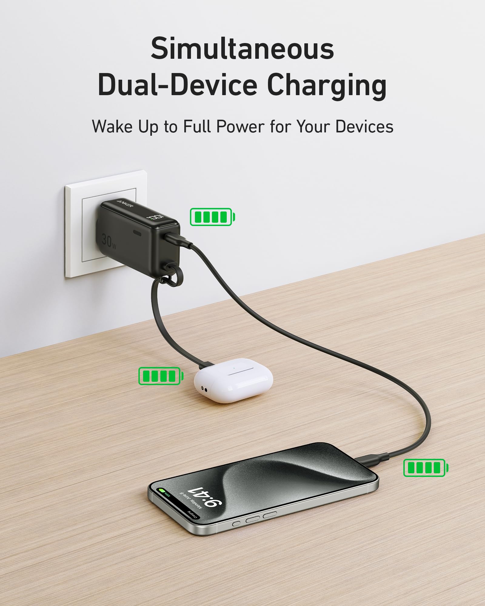 Anker Power Bank (30W, 5k,  Fusion, Built-In USB-C Cable) - Image 33