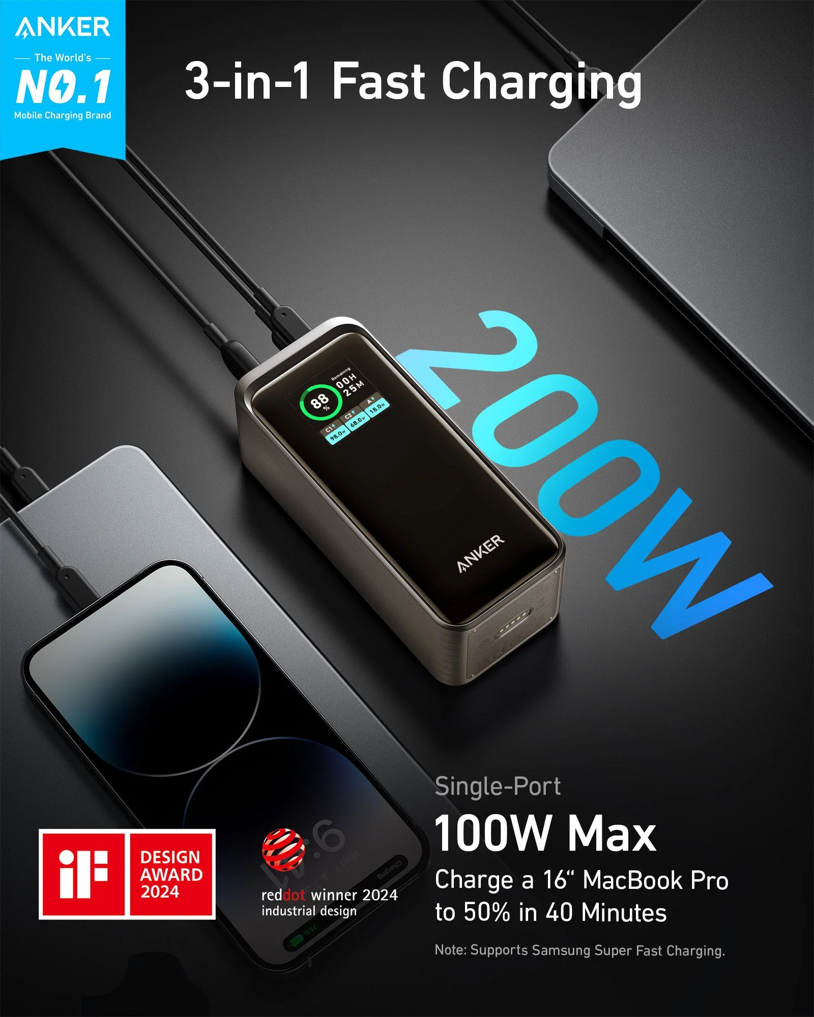 Anker Prime 20,000mAh Power Bank (200W) with 100W Charging Base - Image 10