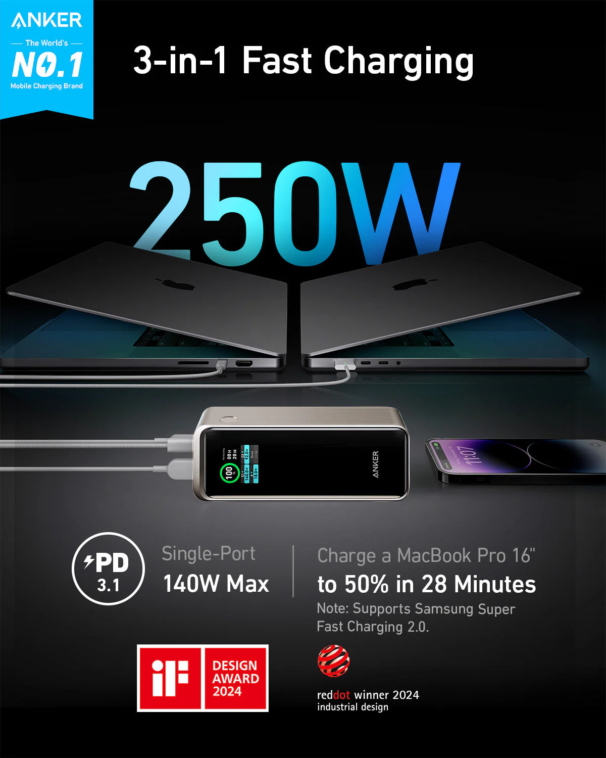 Anker Prime Power Bank (27K, 250W) - Image 8
