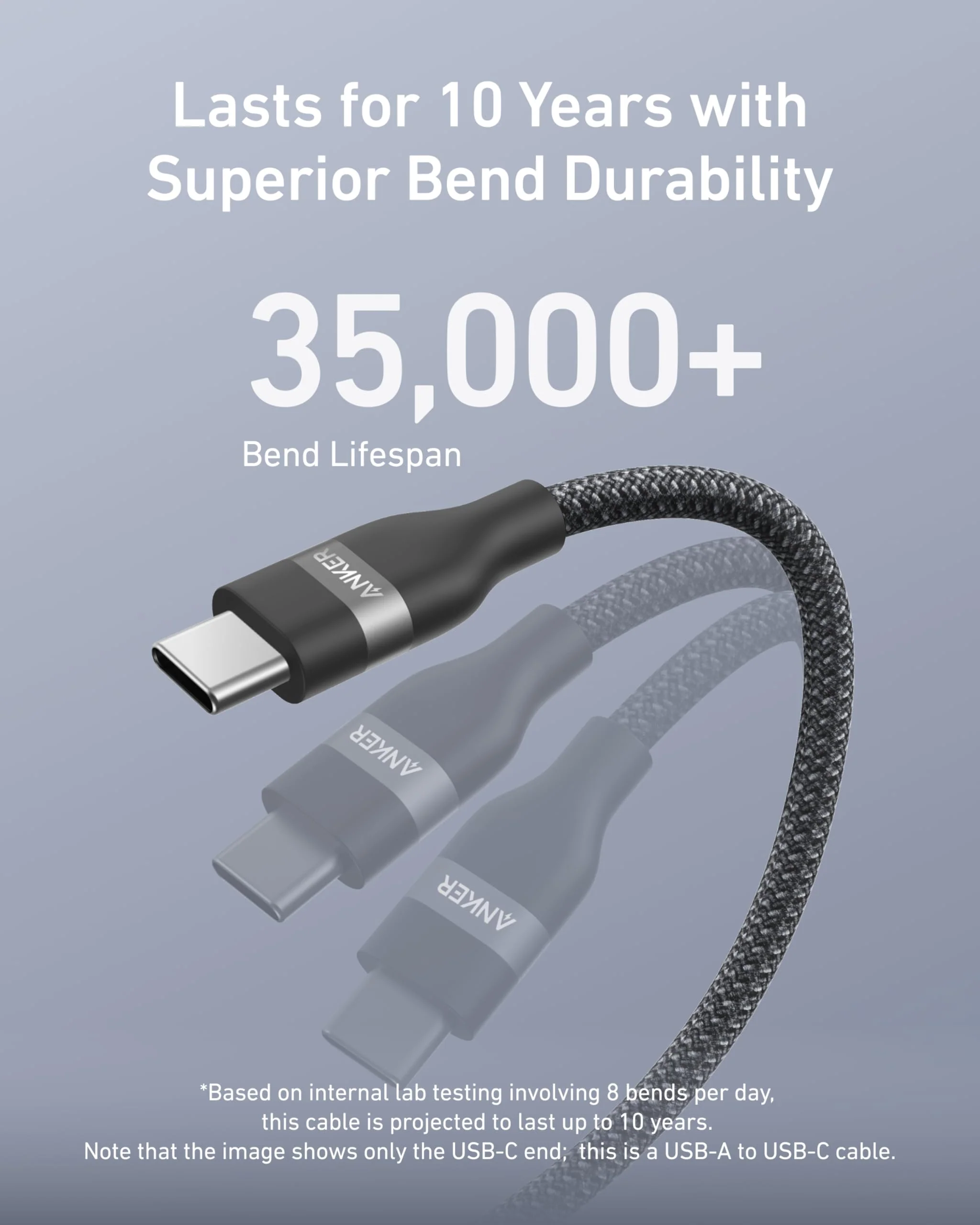 Anker USB-A to USB-C Cable (3 ft/6 ft, Upcycled-Braided) - Image 10