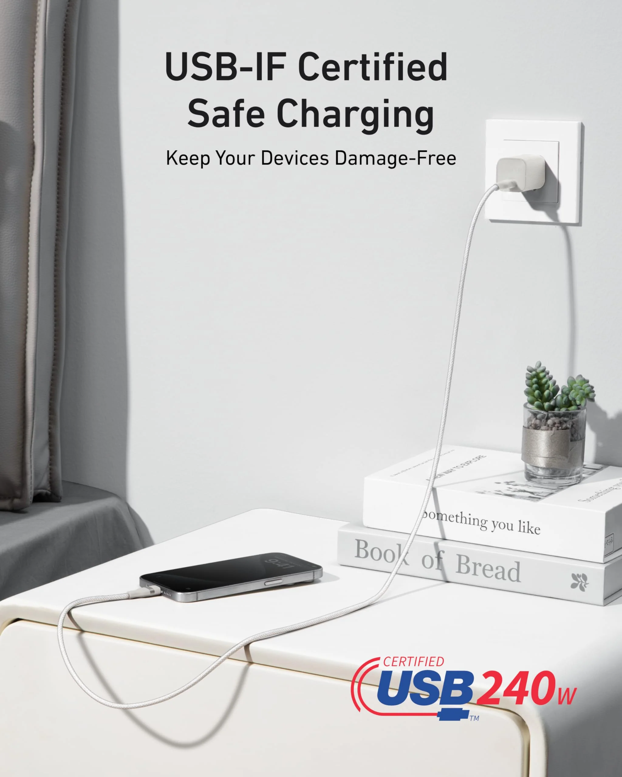 Anker USB-C to USB-C Cable (3 ft / 6 ft, 240W, Upcycled-Braided) - Image 6