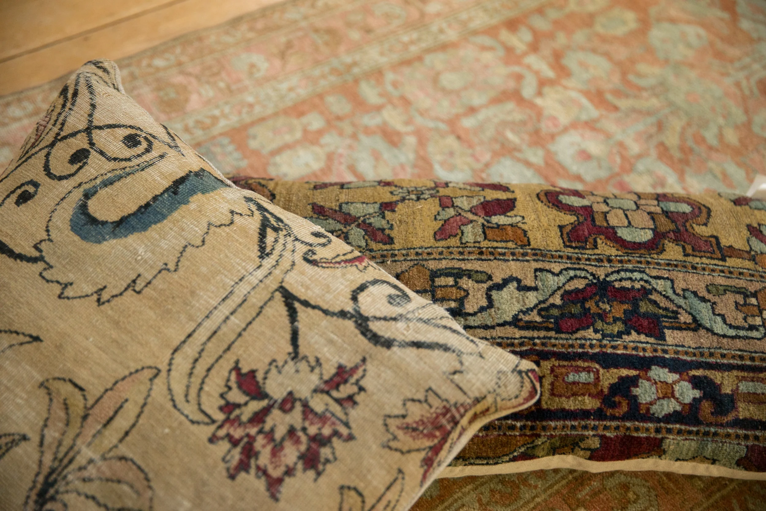 Antique Kerman Rug Fragment Pillow - Image 5