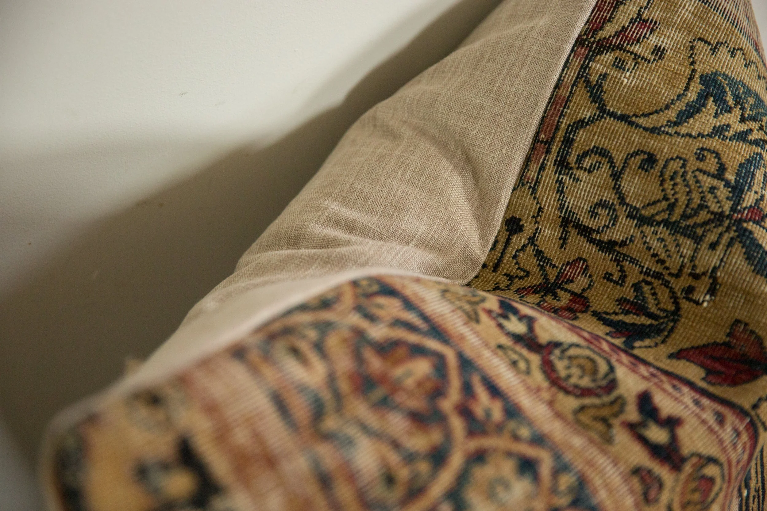Antique Kerman Rug Fragment Pillow - Image 5