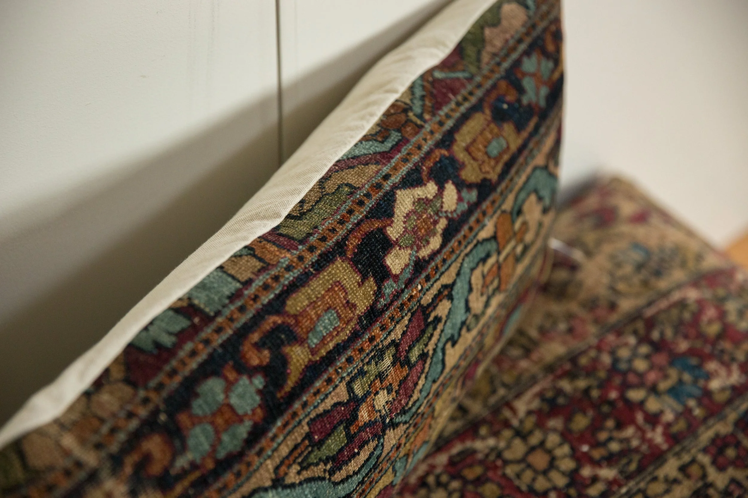 Antique Kerman Rug Fragment Pillow - Image 6