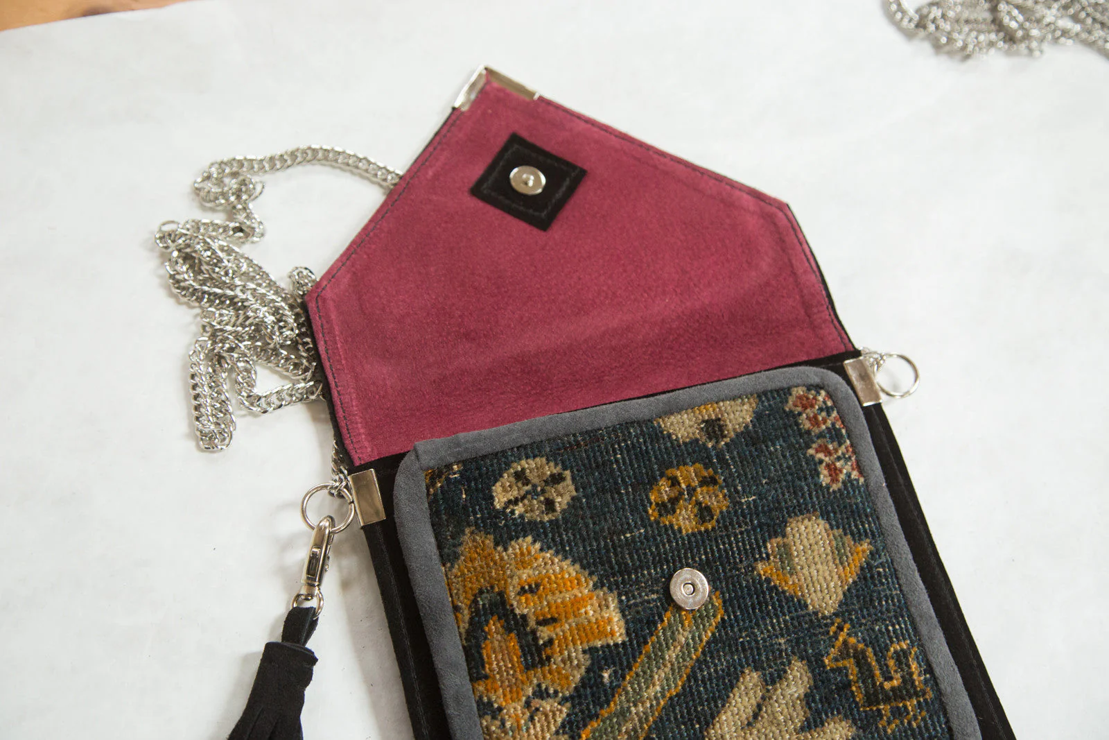 Antique Turkish Rug Fragment Bag - Image 2