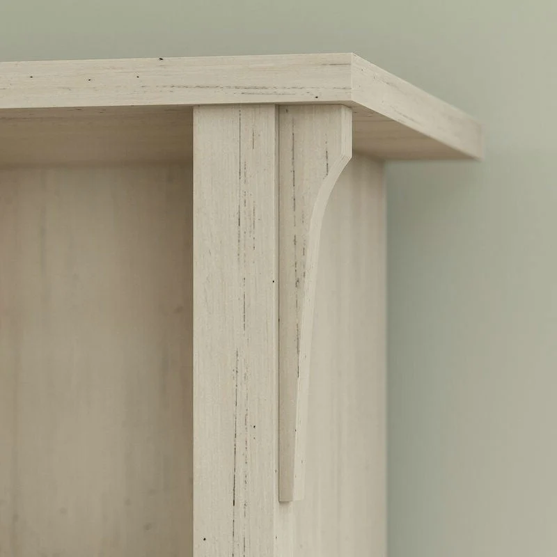 Antique White Large Entryway Coat Rack Storage Shoe Cubby Hall Tree - Image 2