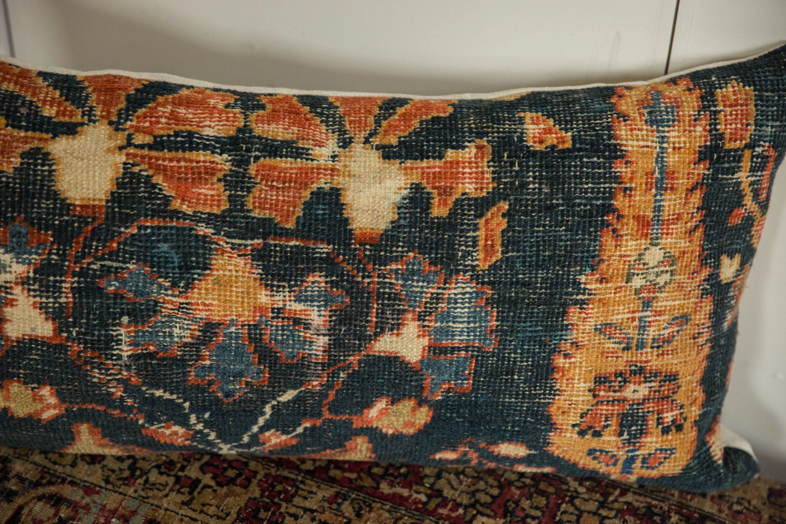 Antique Ziegler Mahal Rug Fragment Pillow - Image 5