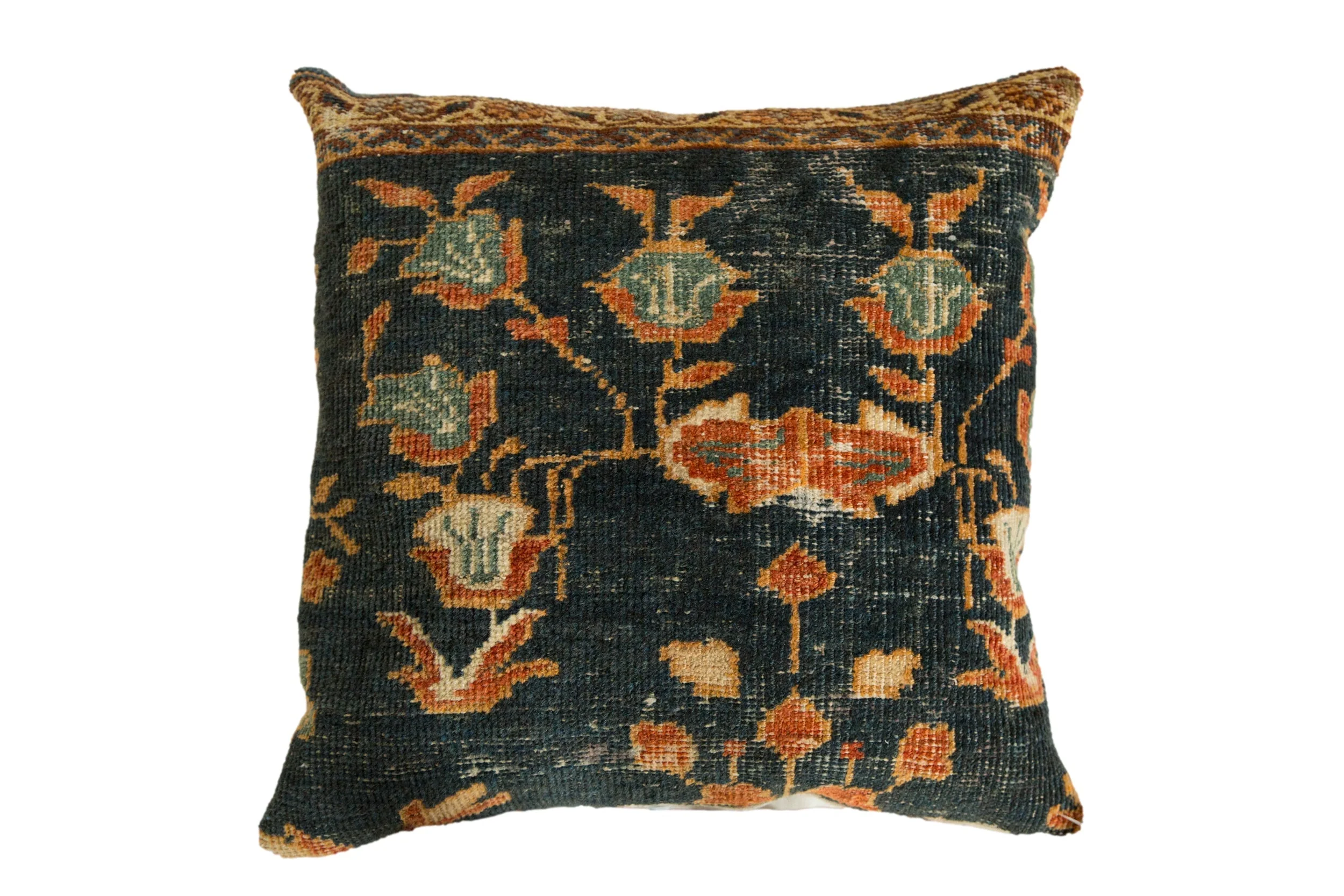 Antique Ziegler Mahal Rug Fragment Pillow