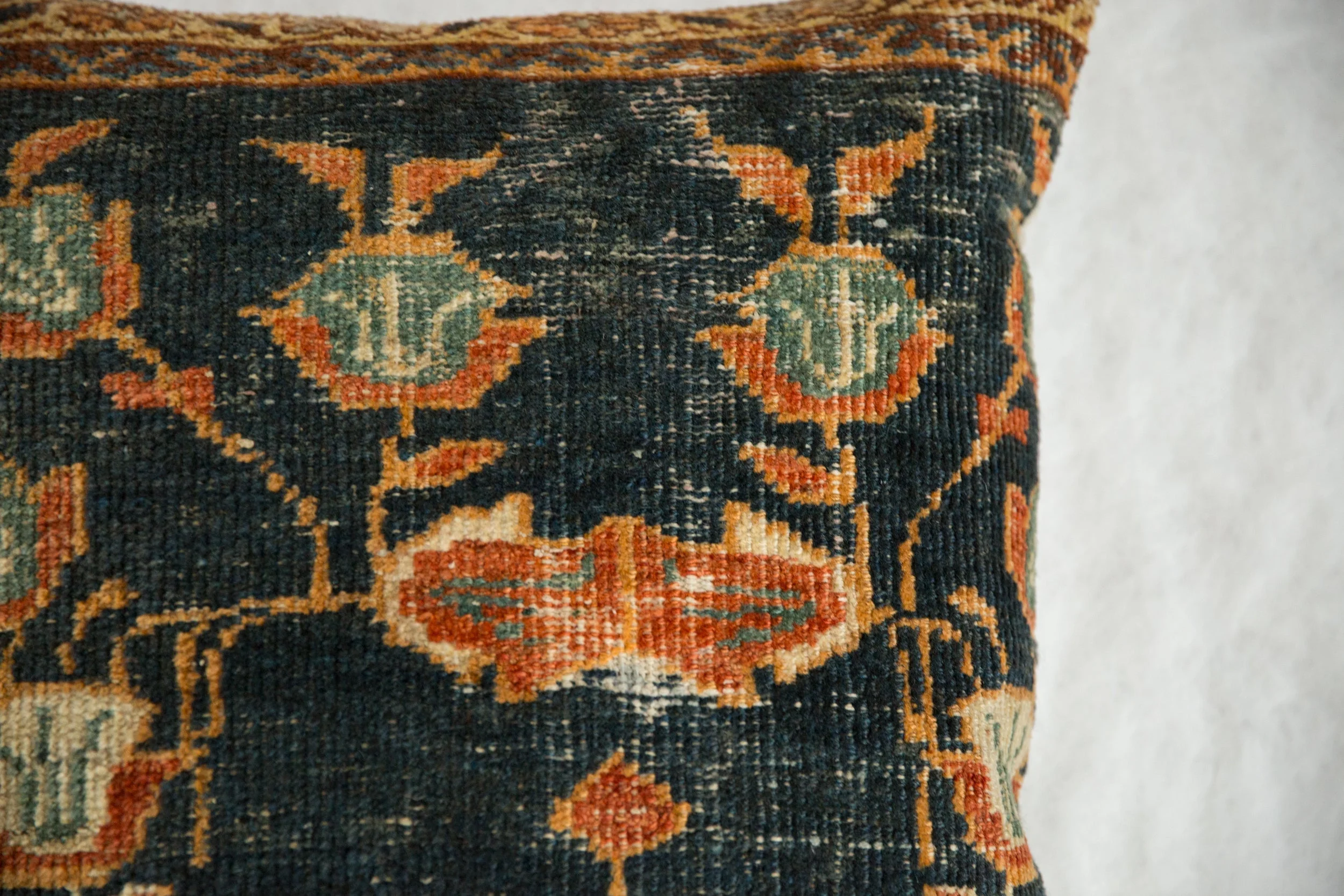Antique Ziegler Mahal Rug Fragment Pillow - Image 2