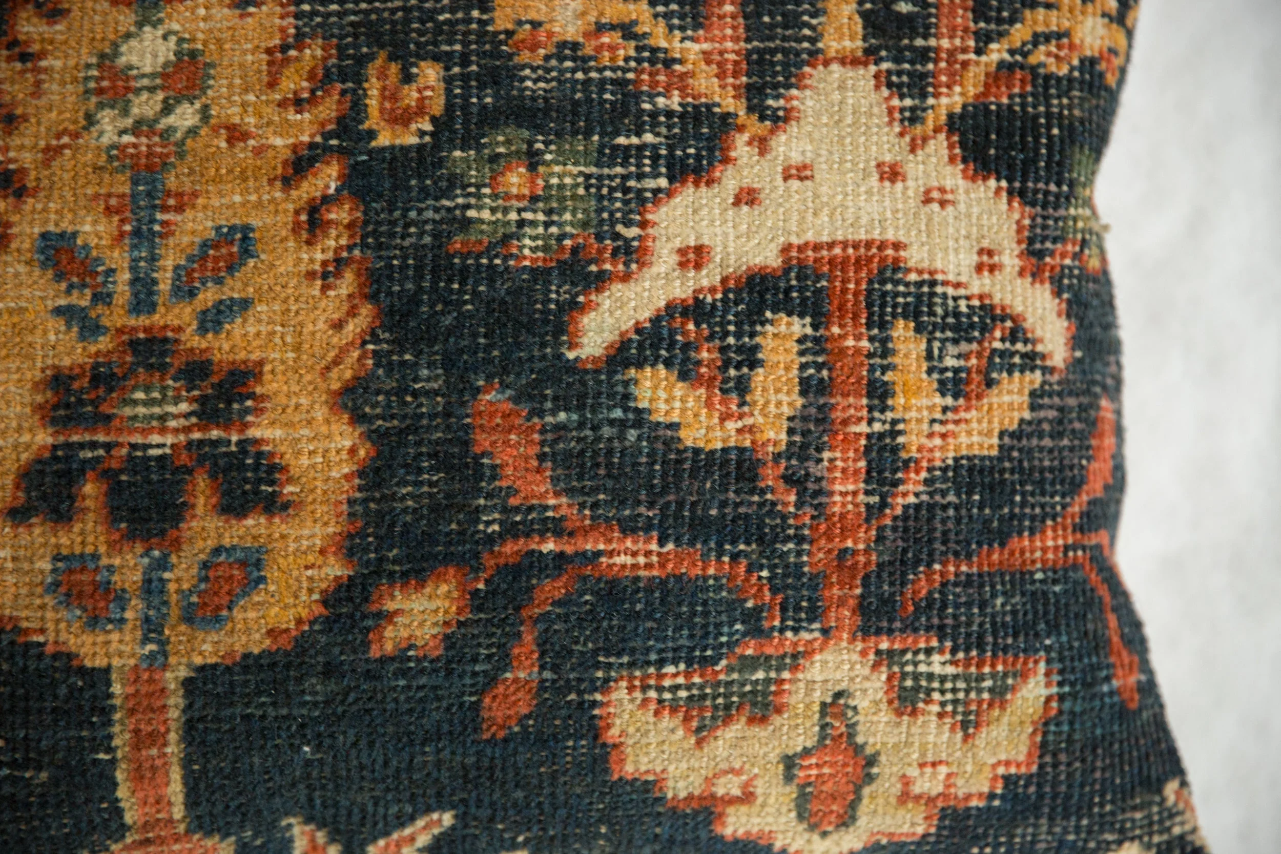 Antique Ziegler Mahal Rug Fragment Pillow - Image 2