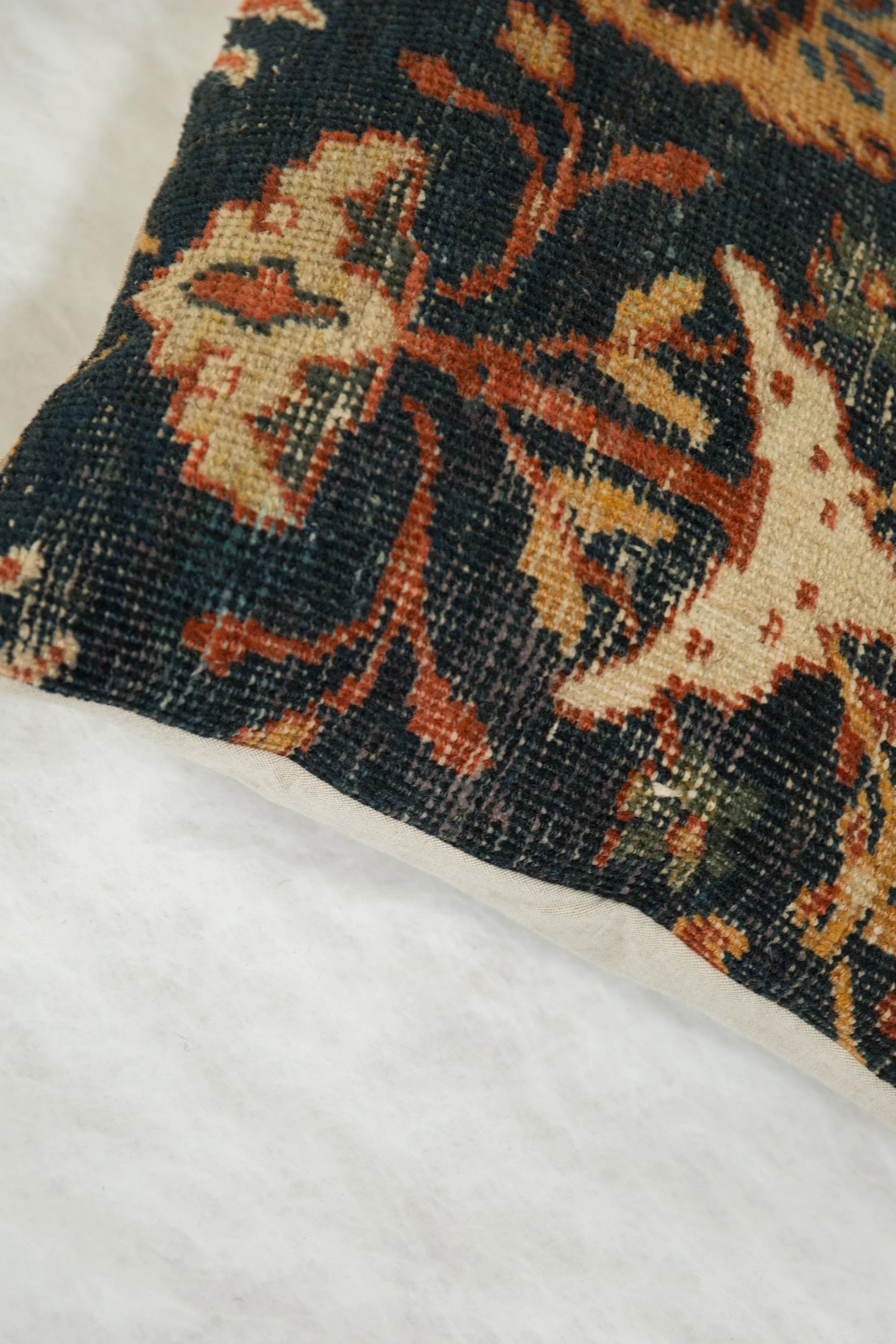 Antique Ziegler Mahal Rug Fragment Pillow - Image 3