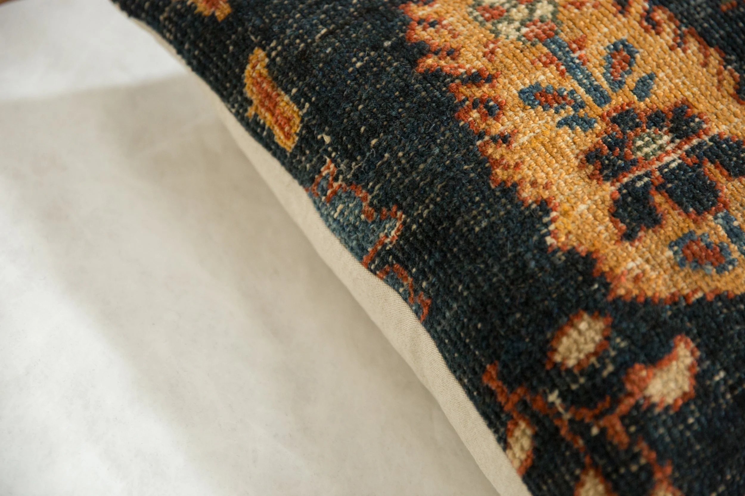 Antique Ziegler Mahal Rug Fragment Pillow - Image 5