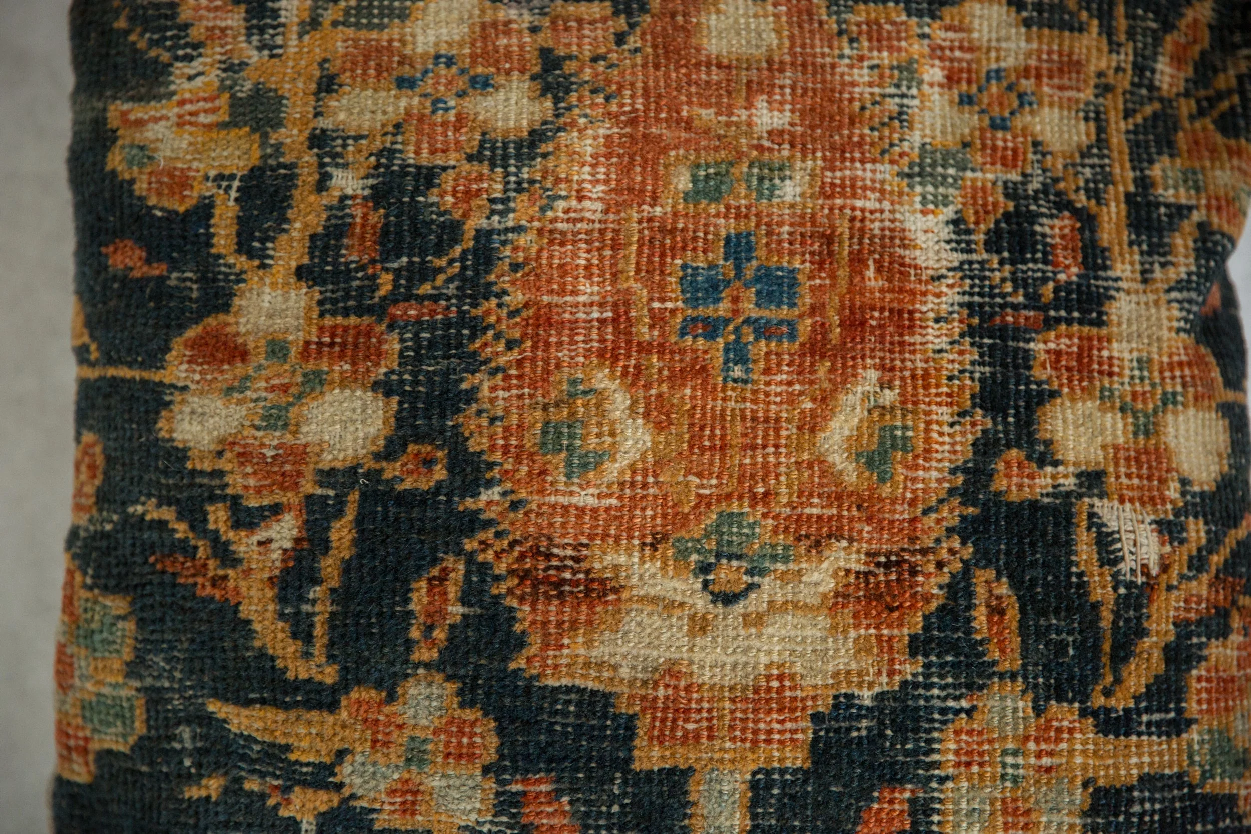 Antique Ziegler Mahal Rug Fragment Pillow - Image 2