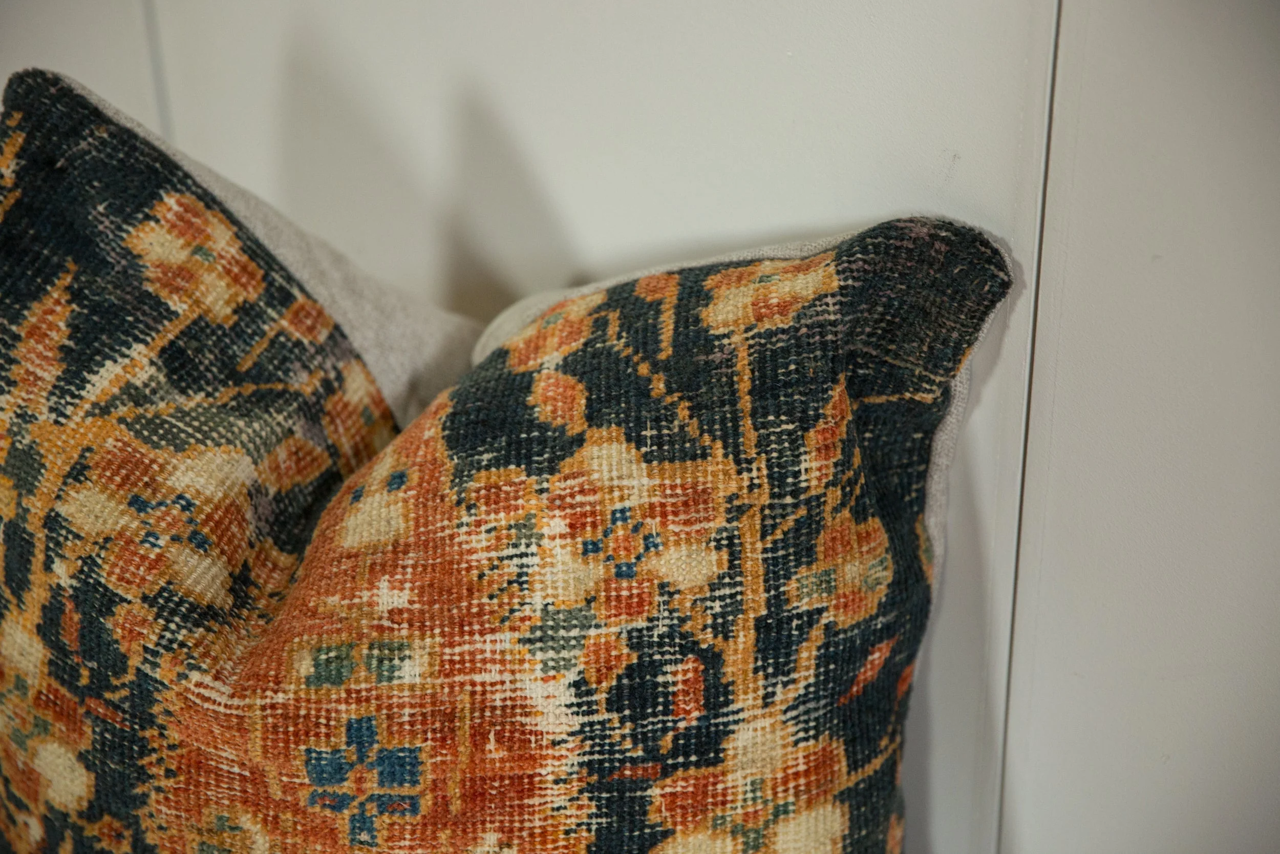 Antique Ziegler Mahal Rug Fragment Pillow - Image 4