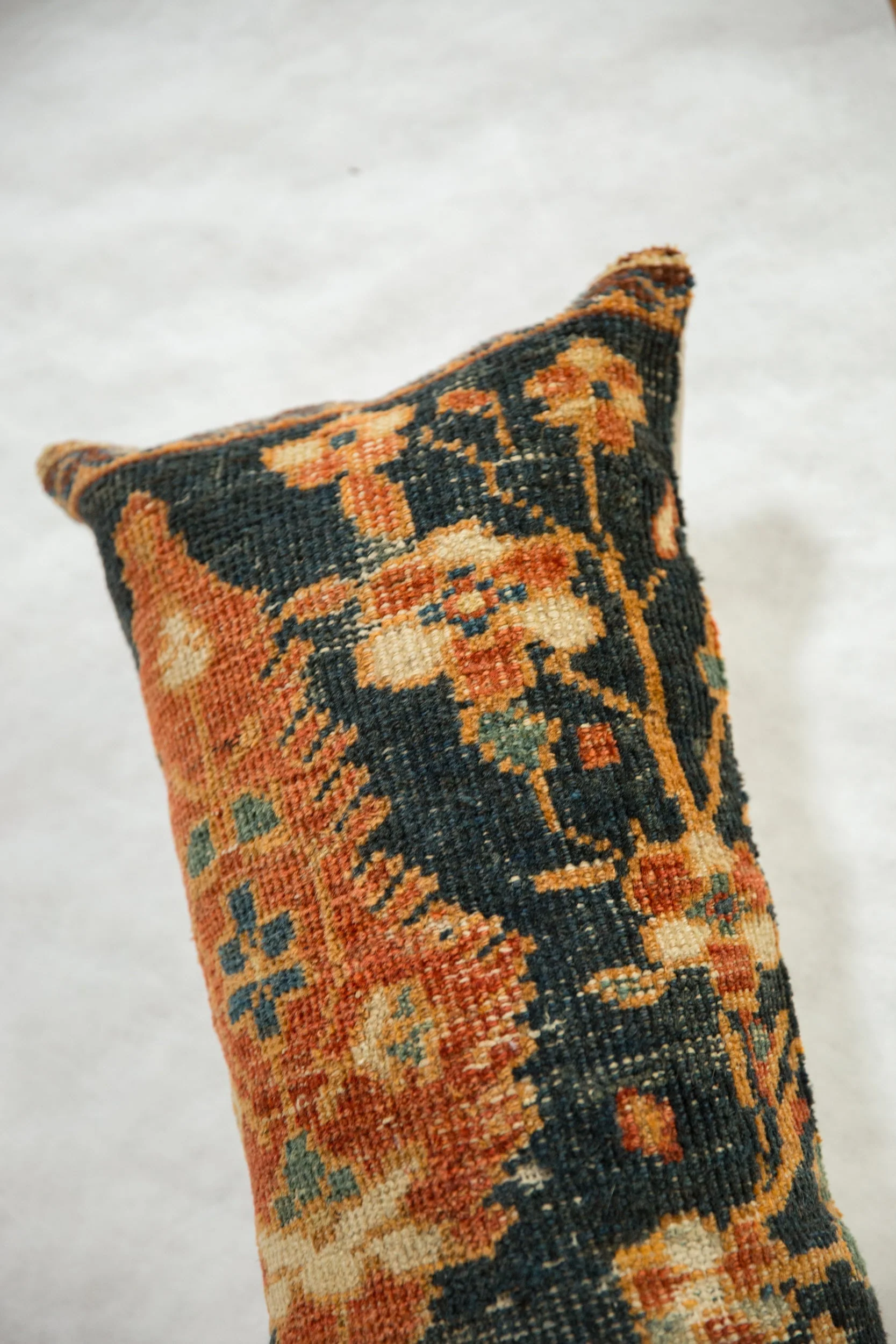 Antique Ziegler Mahal Rug Fragment Pillow - Image 3