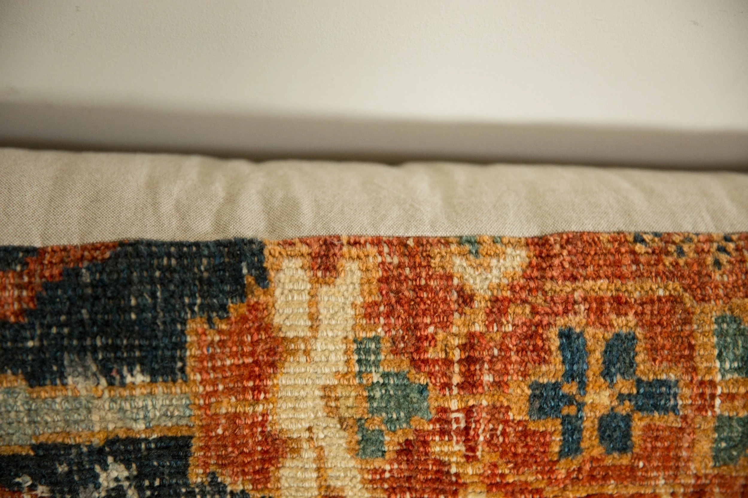 Antique Ziegler Mahal Rug Fragment Pillow - Image 6
