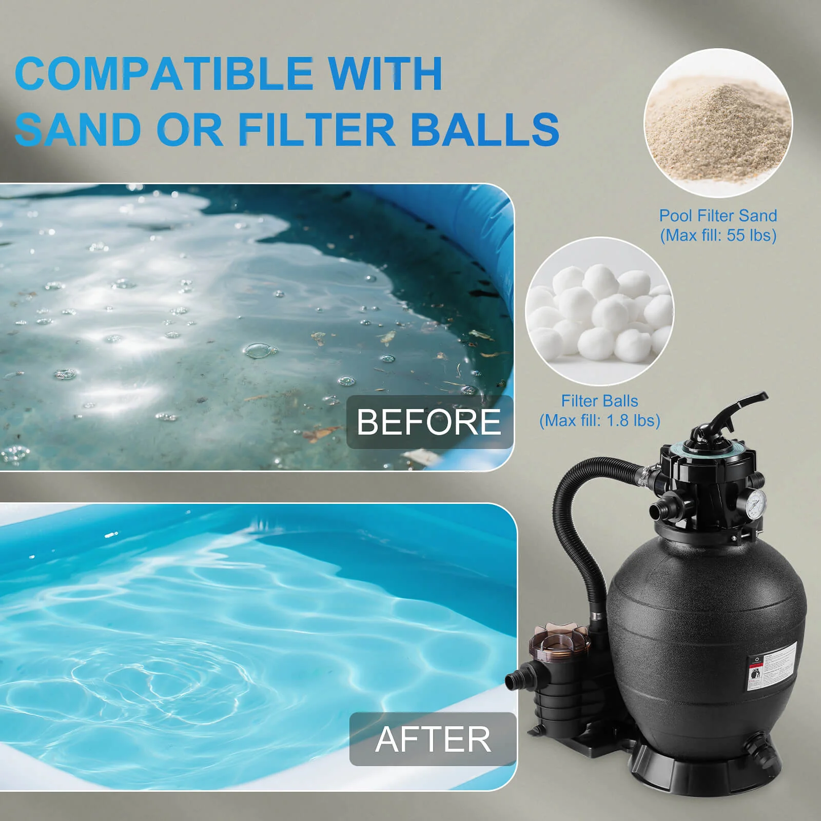 AquaMind AM13 Sand Filter Pump - Image 4