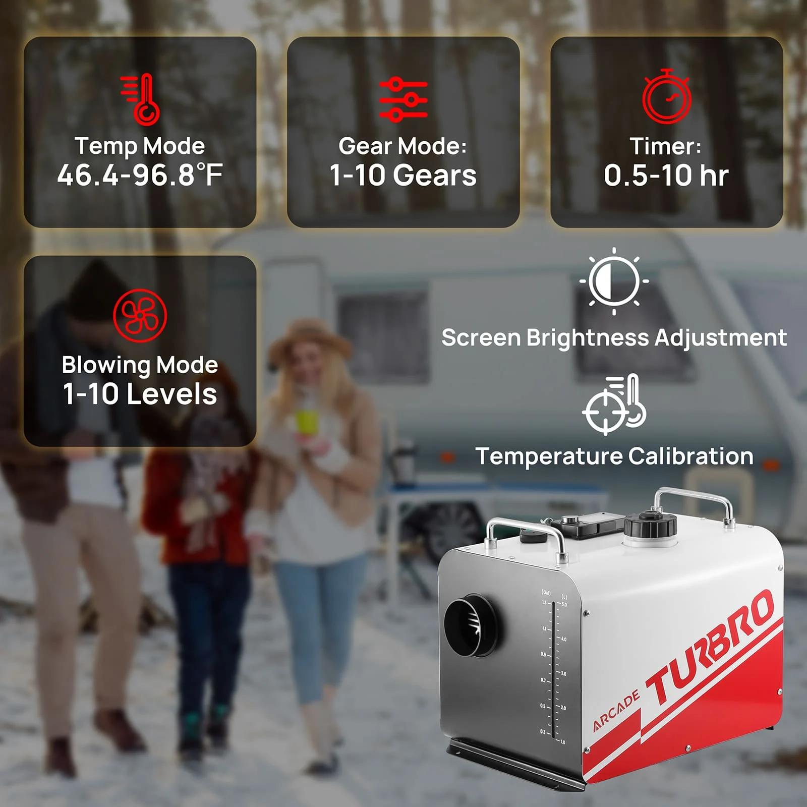 Arcade H8BP Diesel Heater, 8kW Triple Power, All-in-One Compact - Image 4