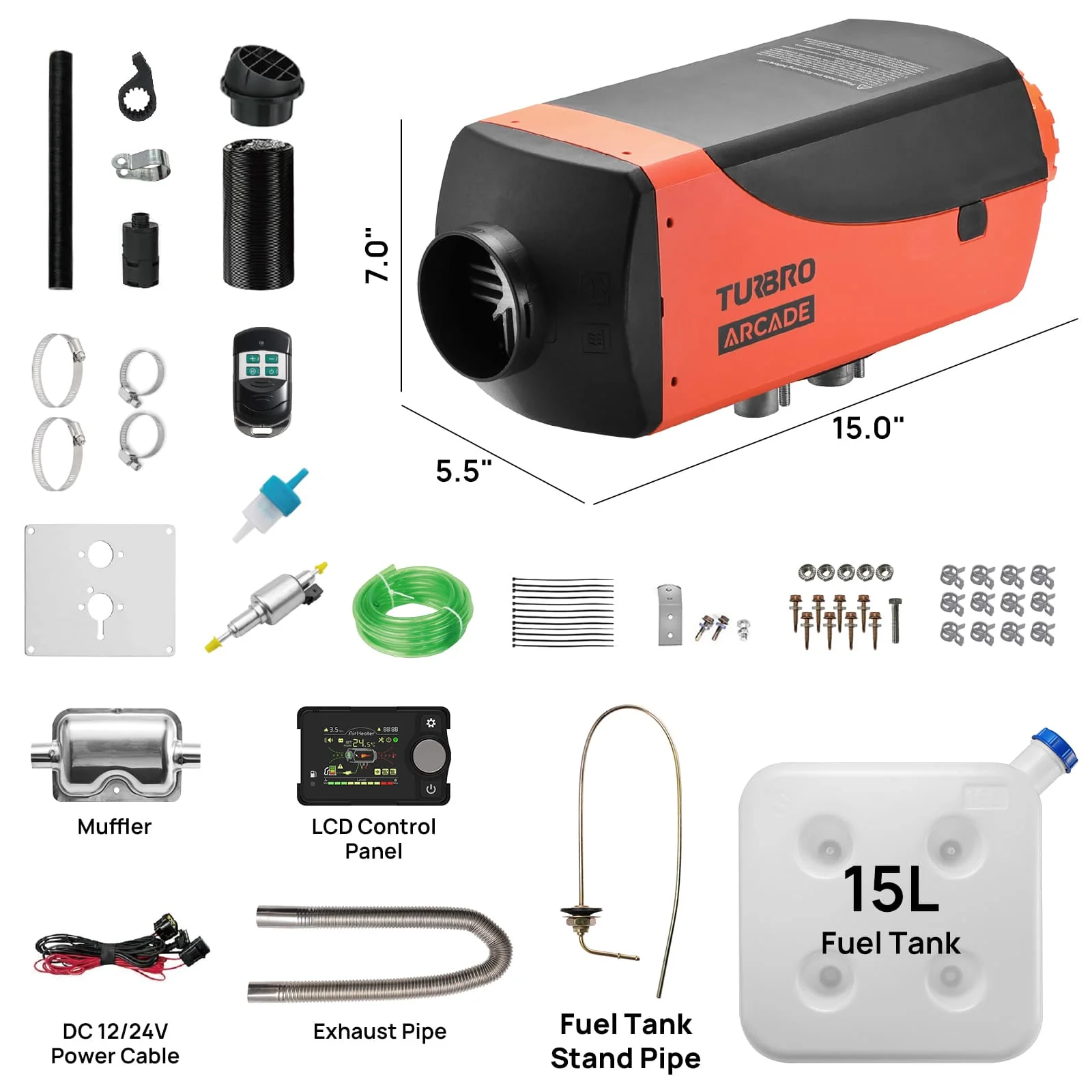 Arcade S8BP Diesel Heater, 8kW Dual Voltage, 4 Gal Large Tank - Image 6