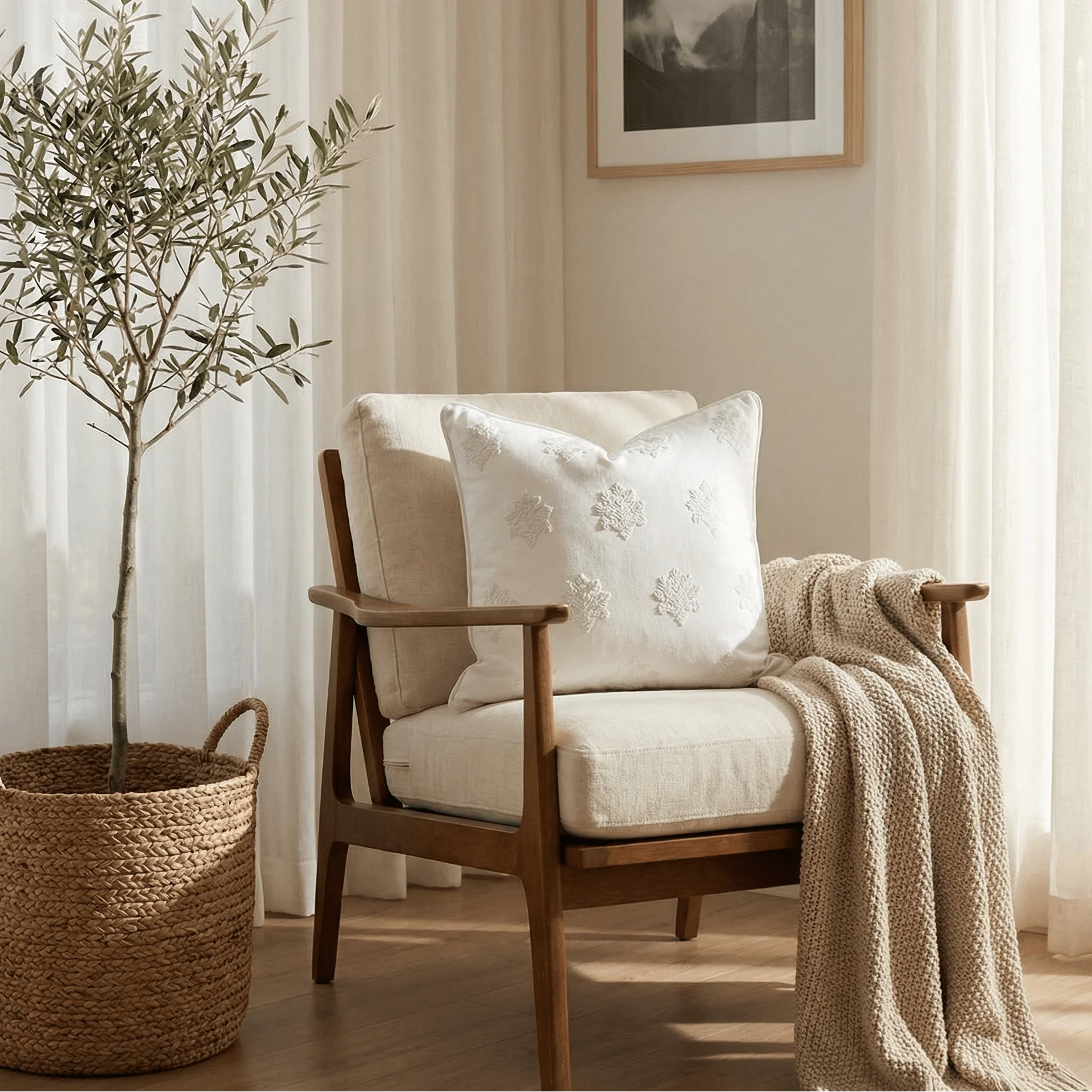 Arden Embroidered Pillow Cover | Natural - Image 2