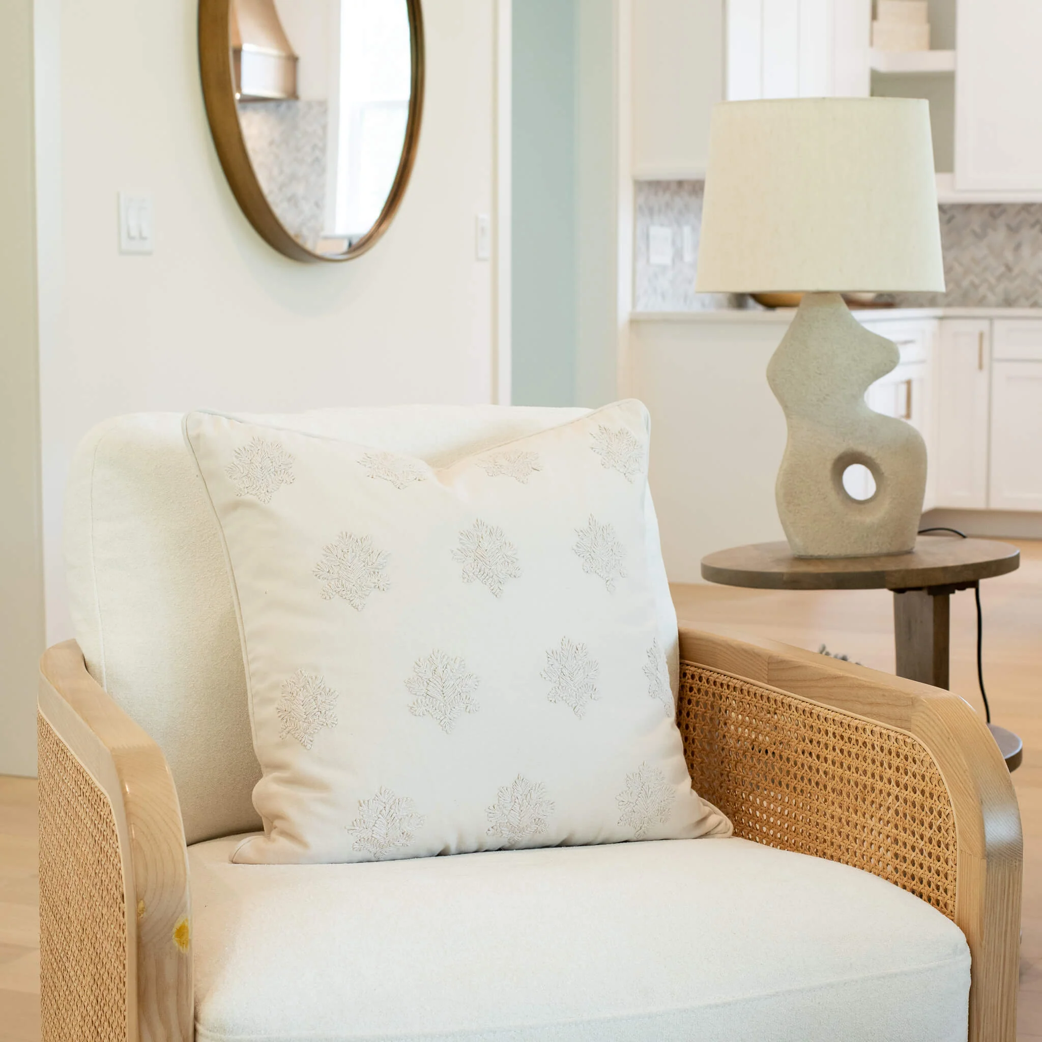 Arden Embroidered Pillow Cover | Natural - Image 3