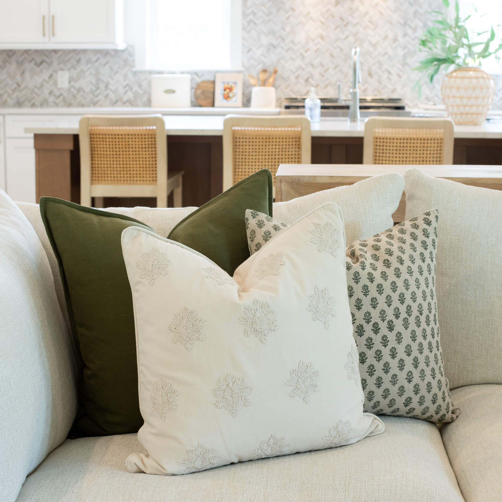 Arden Embroidered Pillow Cover | Natural - Image 4