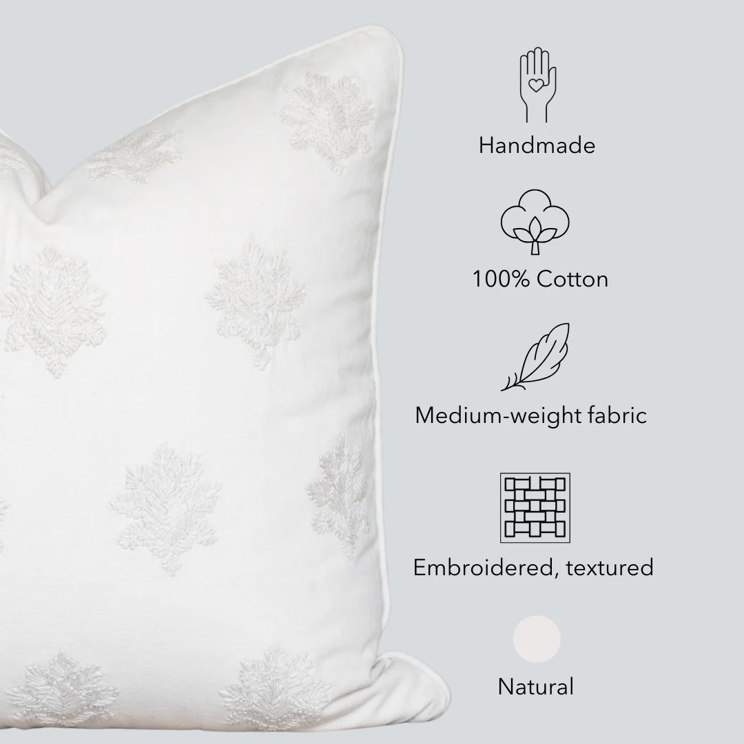 Arden Embroidered Pillow Cover | Natural - Image 7