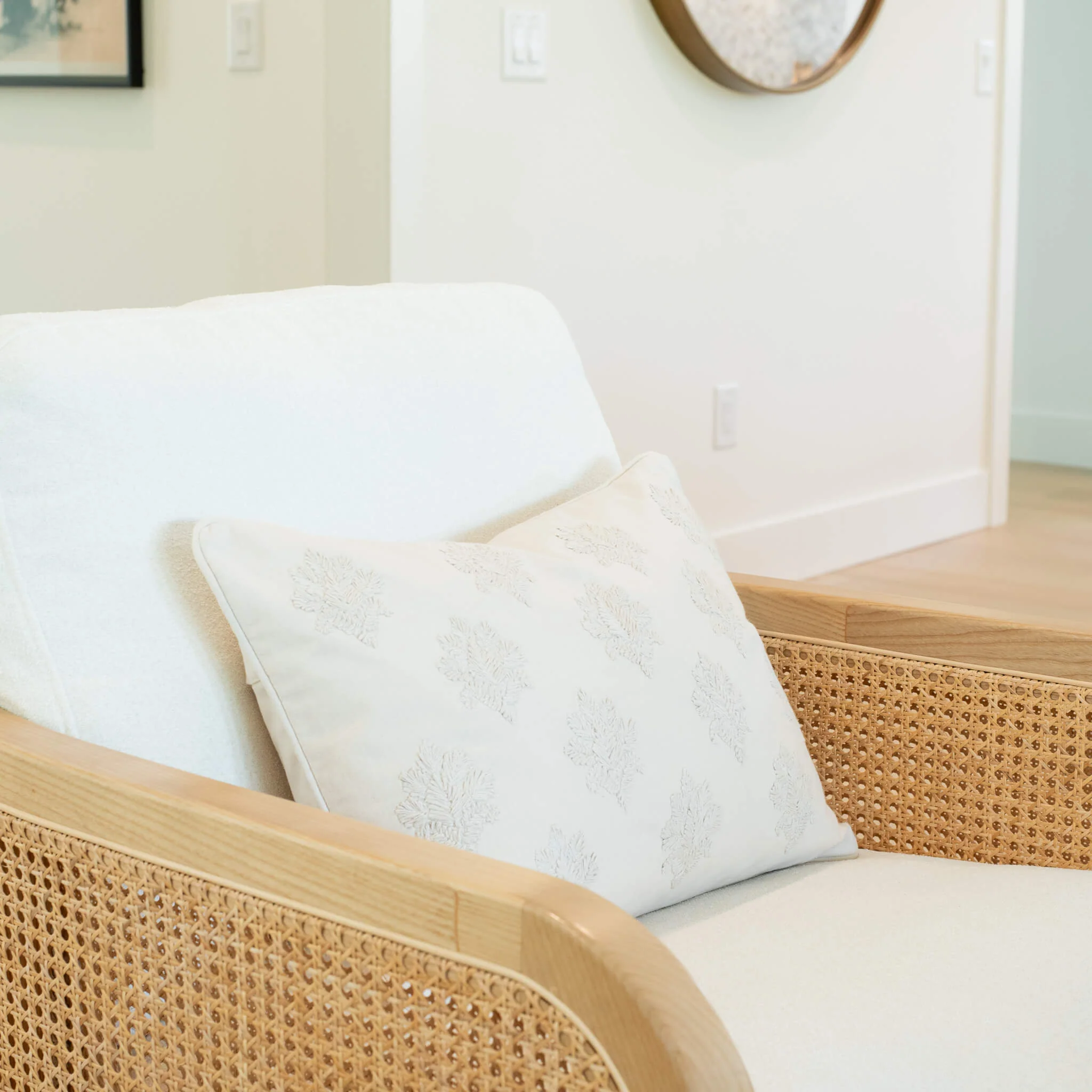 Arden Embroidered Pillow Cover | Natural | Lumbar - Image 5