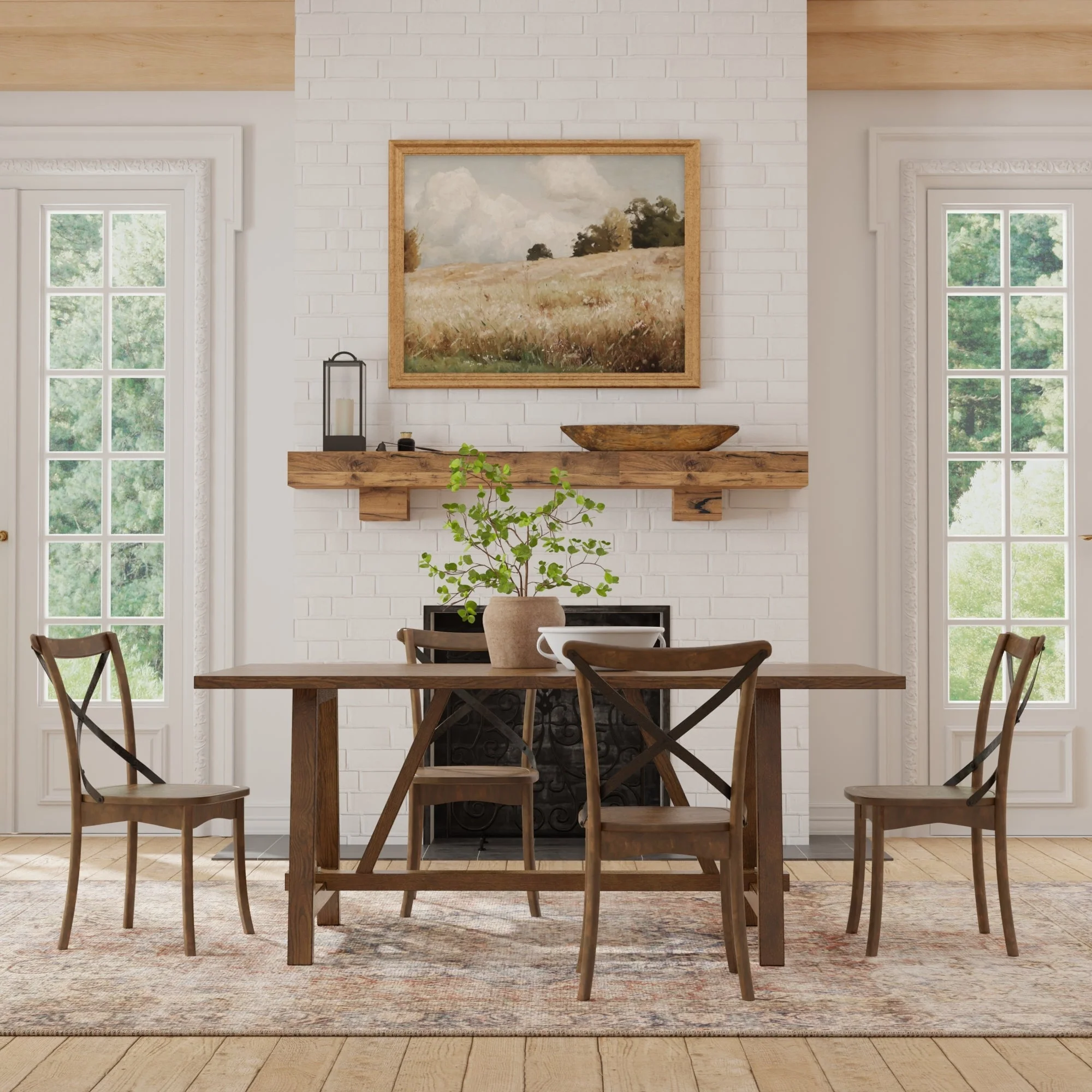 Arendal Trestle Dining Table, Burnished Dark Oak - Image 6