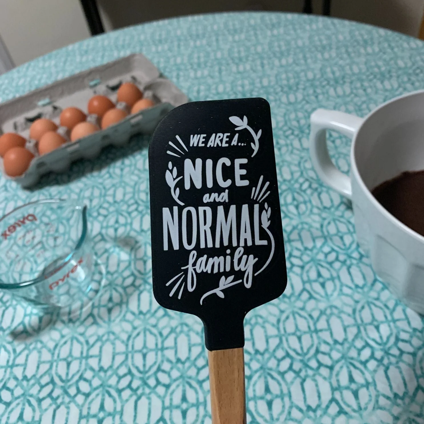 As Far As Anyone Knows We Are A Nice And Normal Family Spatula With A Wooden Handle - Image 3