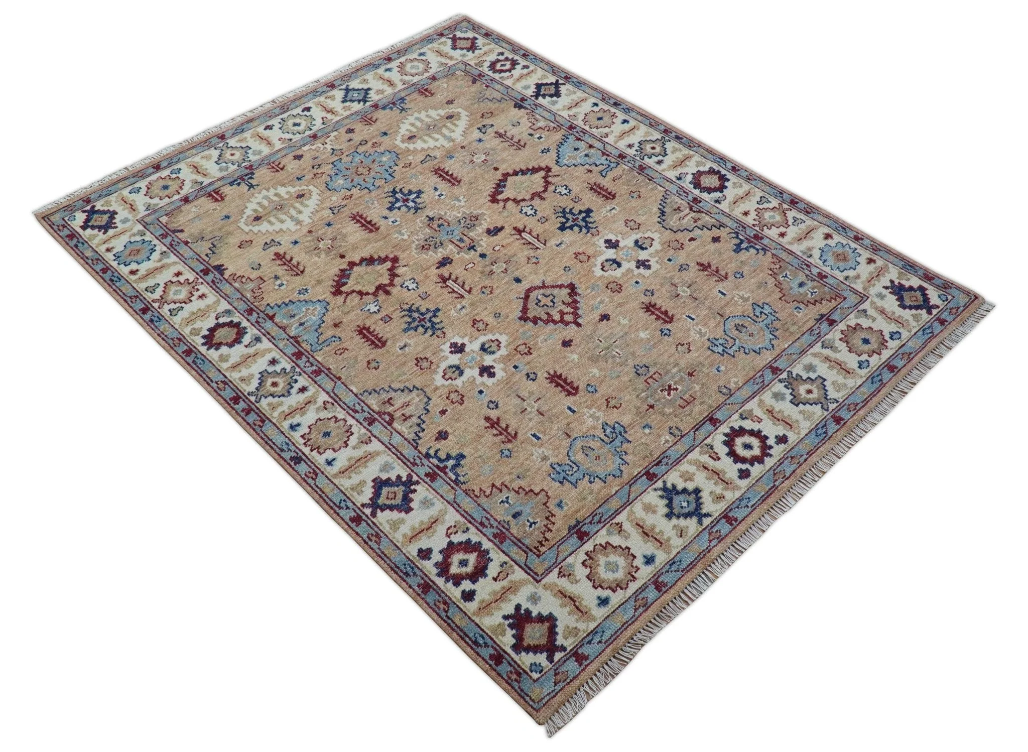 Astra Custom Made Turkish Peach Hand knotted Wool Rug - Image 10