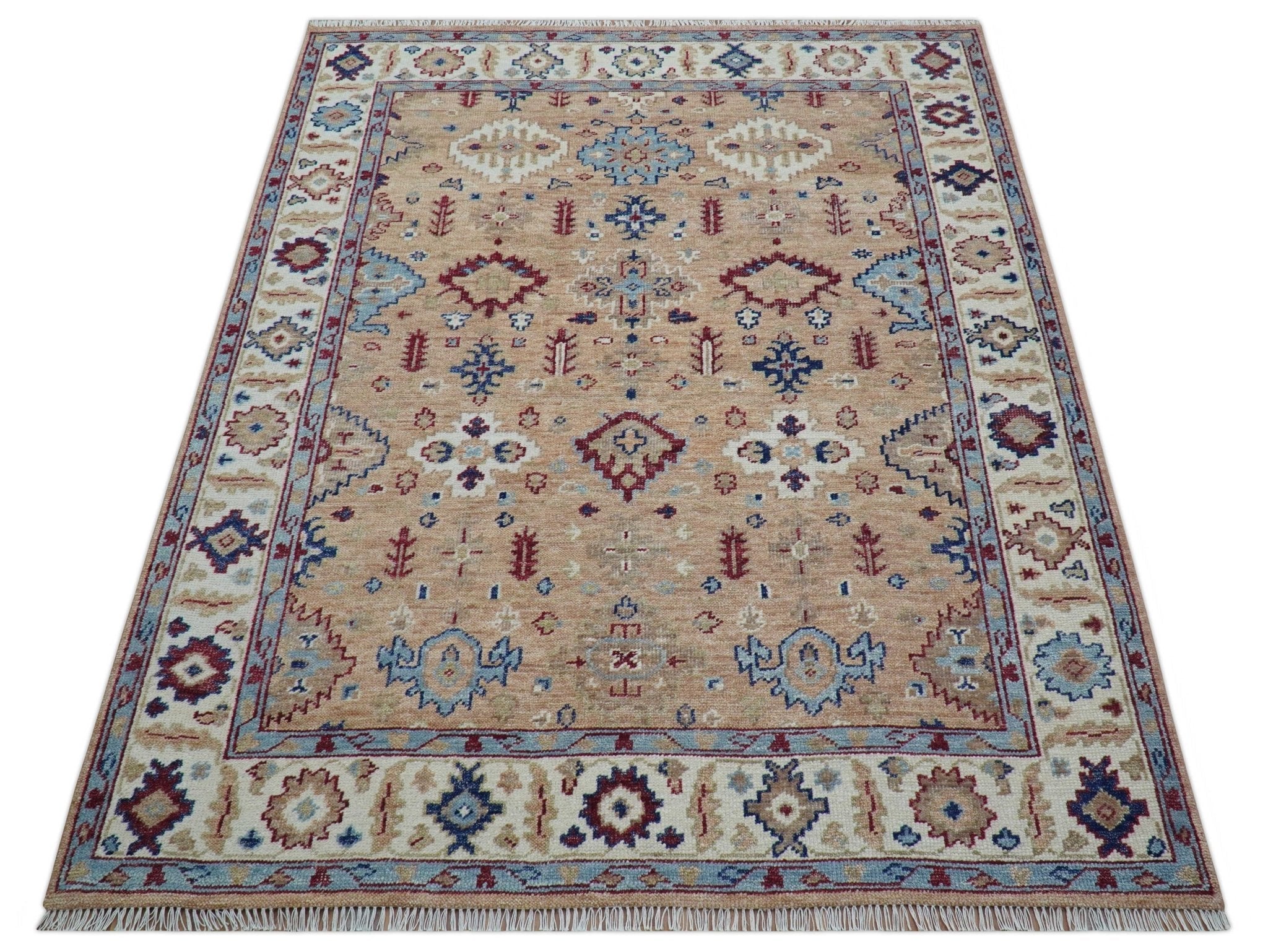 Astra Custom Made Turkish Peach Hand knotted Wool Rug - Image 11
