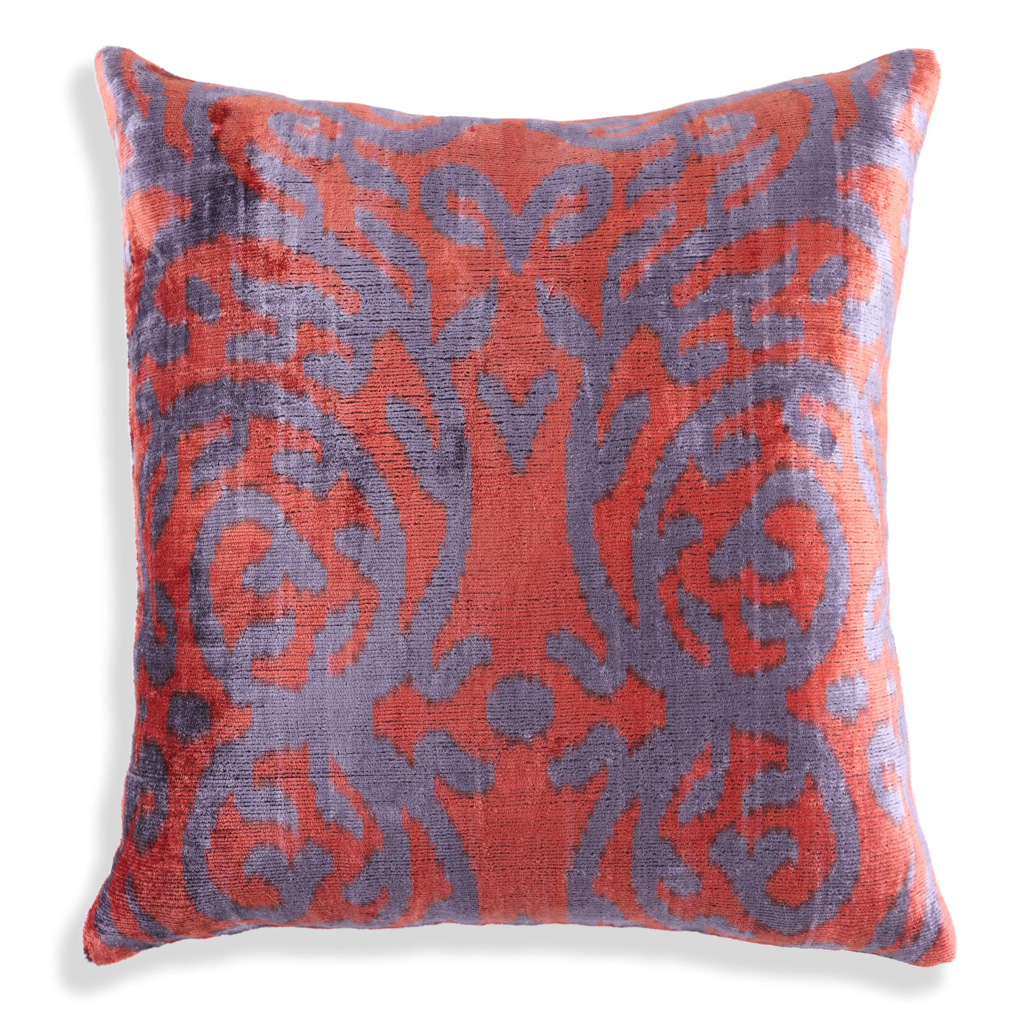 Auburn & Purple Damask Velvet Pillow – 16x16” Handmade Luxury - Image 5