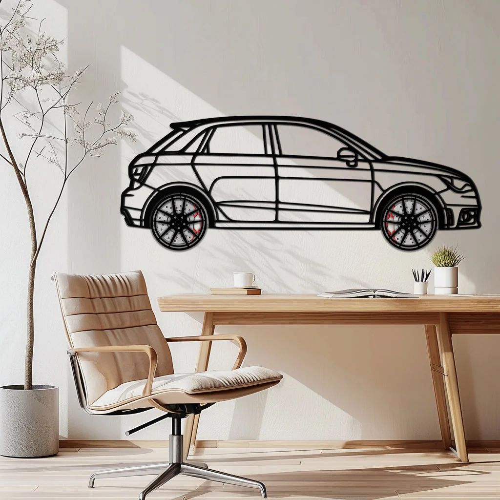 Audi A1 Metal Car Wall Art with Rotating Wheels - Handmade Car Silhouette Decor - Automotive Wall Art for Petrolheads-KAFMEKA094 - Image 9