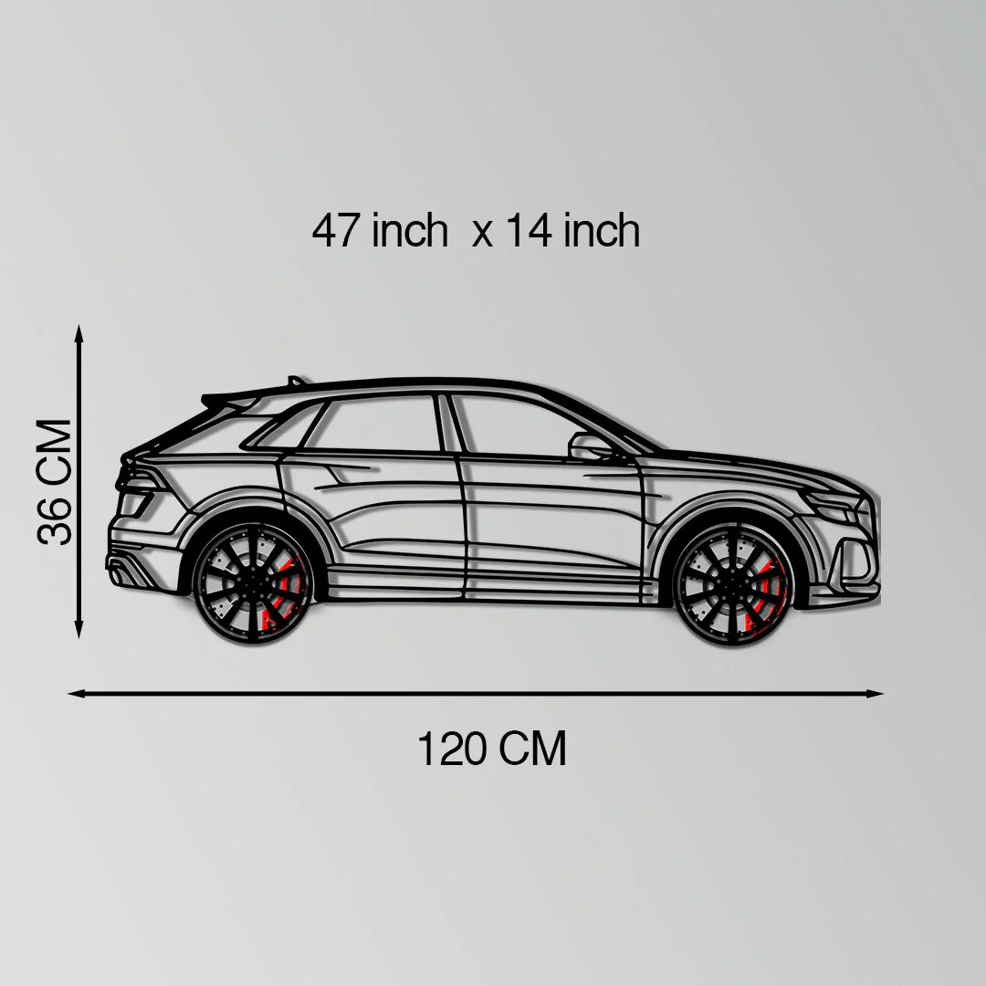 Audi Q8 Metal Car Wall Art with Rotating Wheels - Handmade Luxury SUV Silhouette Decor - Automotive Wall Art for Petrolheads - KAFMEKA095 - Image 11