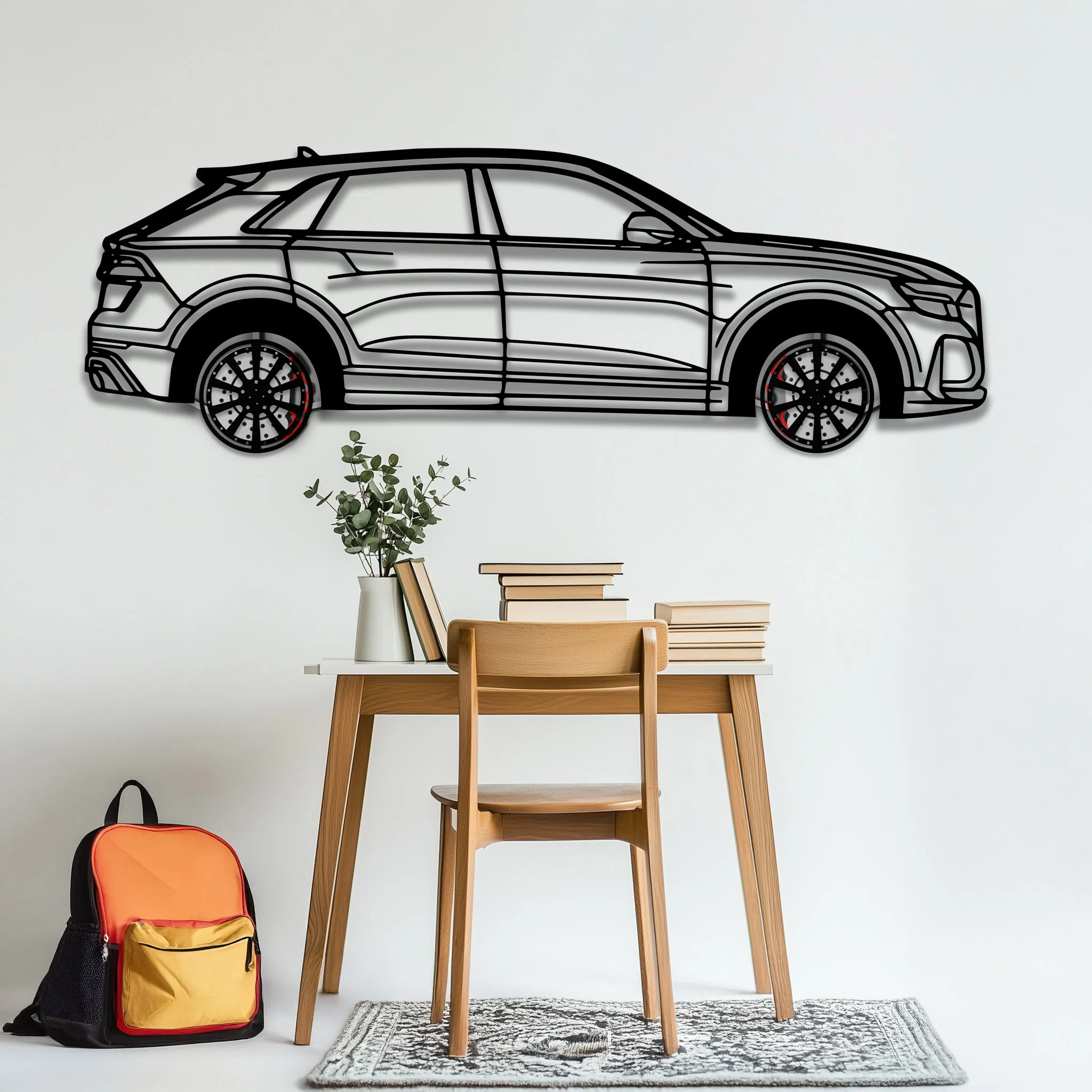 Audi Q8 Metal Car Wall Art with Rotating Wheels - Handmade Luxury SUV Silhouette Decor - Automotive Wall Art for Petrolheads - KAFMEKA095 - Image 4