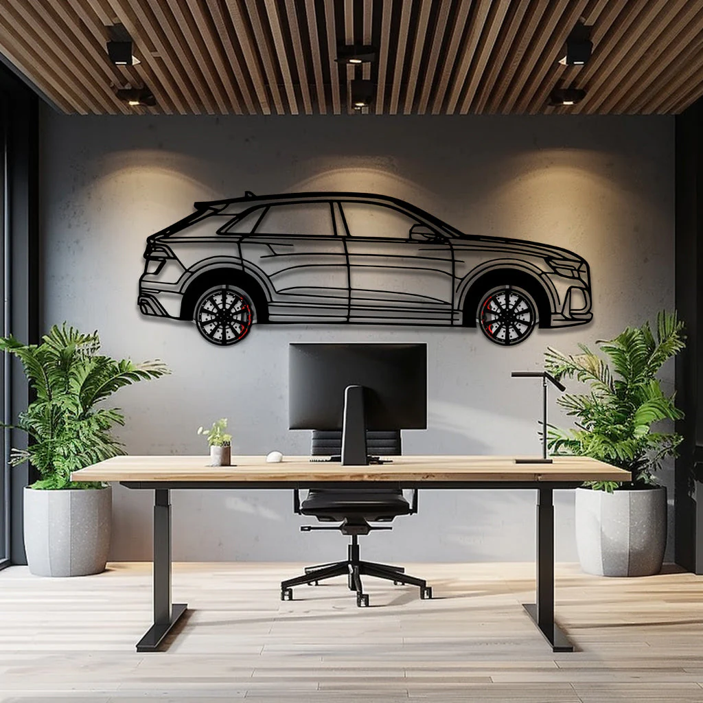 Audi Q8 Metal Car Wall Art with Rotating Wheels - Handmade Luxury SUV Silhouette Decor - Automotive Wall Art for Petrolheads - KAFMEKA095 - Image 8