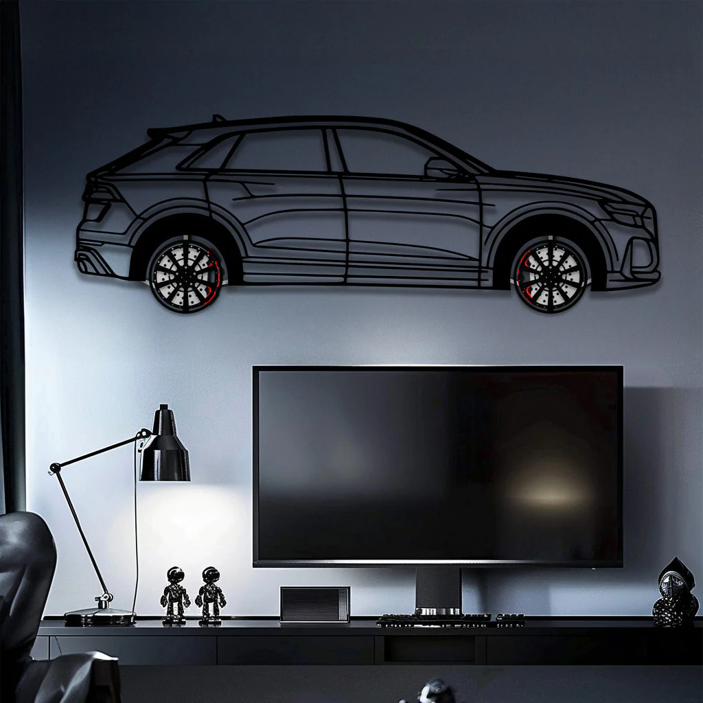 Audi Q8 Metal Car Wall Art with Rotating Wheels - Handmade Luxury SUV Silhouette Decor - Automotive Wall Art for Petrolheads - KAFMEKA095 - Image 9