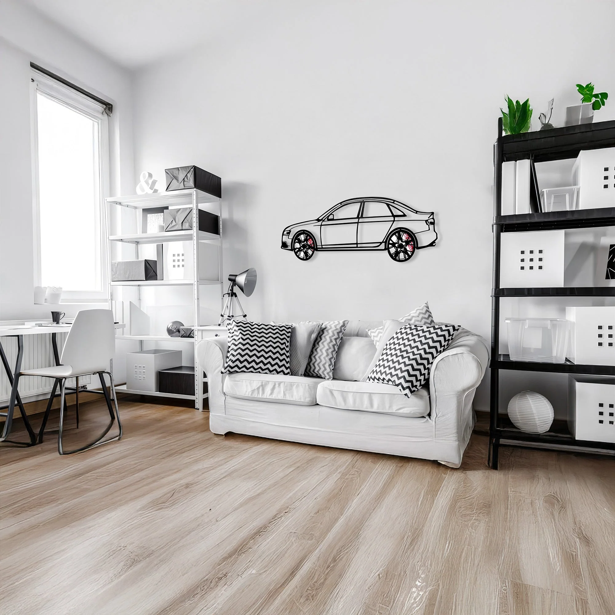 Audi S4 Wall Art – Steel Silhouette with Spinning Wheels -KAFMEKA011 - Image 10