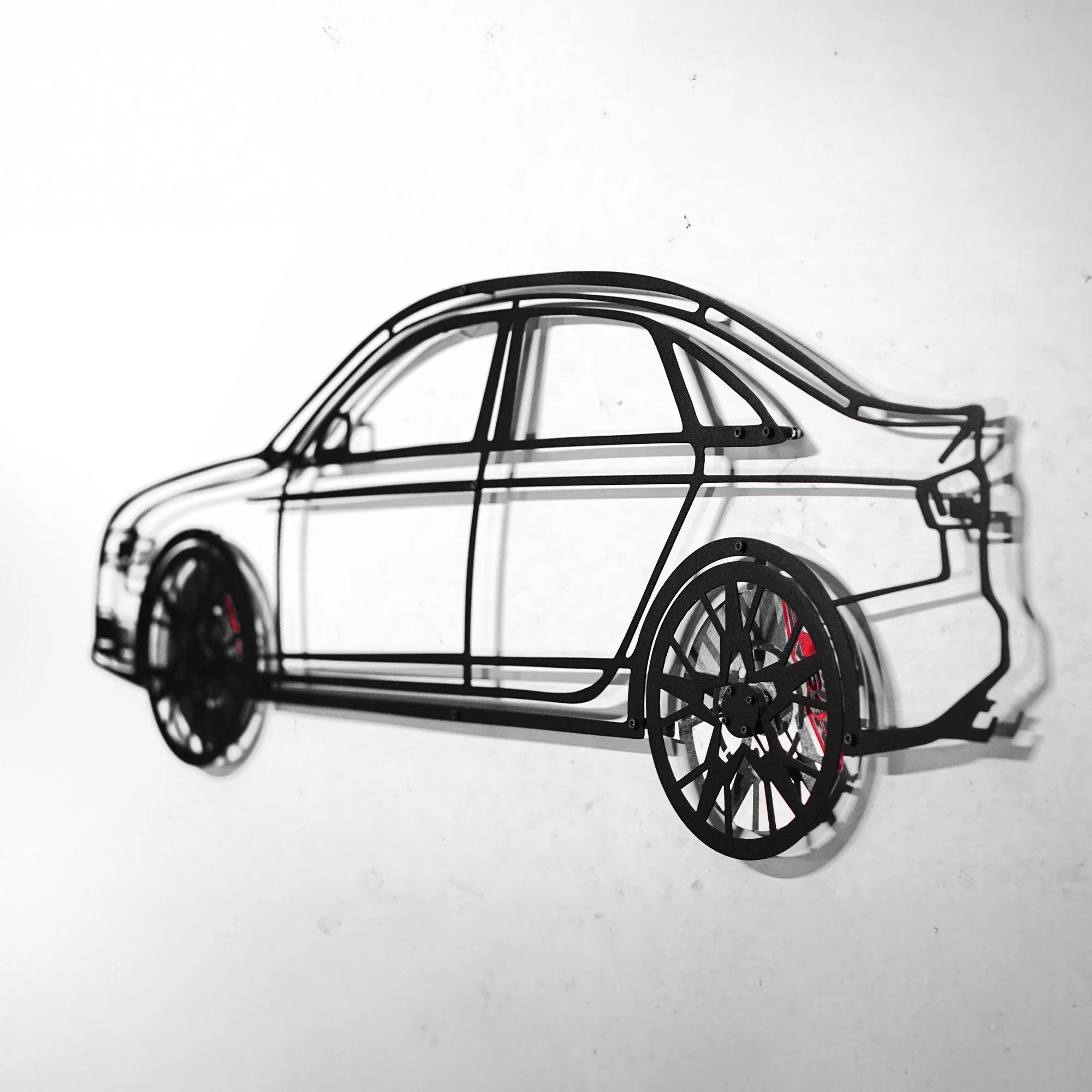 Audi S4 Wall Art – Steel Silhouette with Spinning Wheels -KAFMEKA011 - Image 4