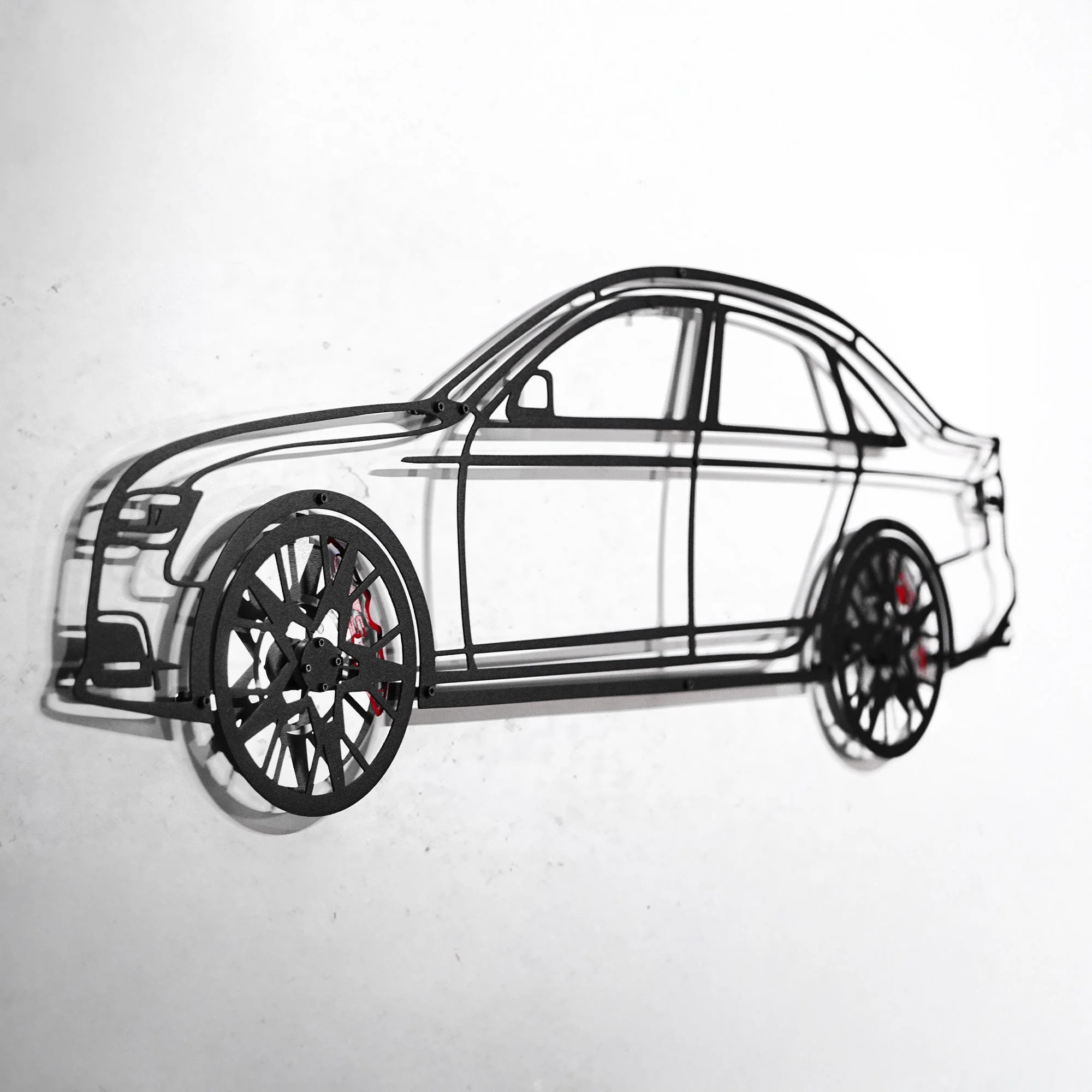 Audi S4 Wall Art – Steel Silhouette with Spinning Wheels -KAFMEKA011 - Image 5