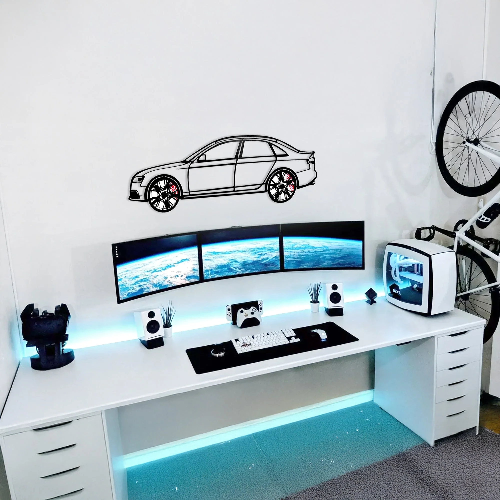 Audi S4 Wall Art – Steel Silhouette with Spinning Wheels -KAFMEKA011 - Image 8