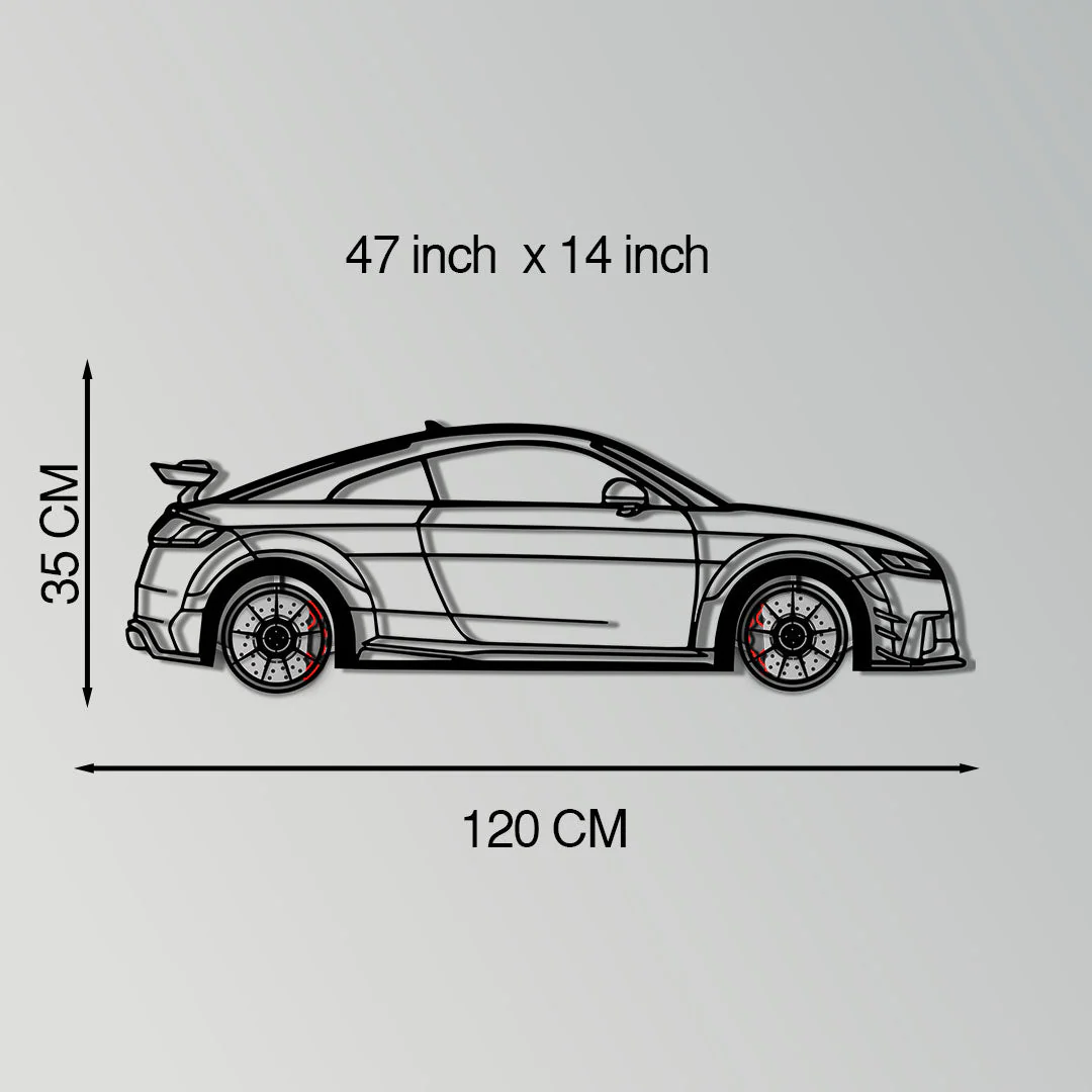 Audi TT Metal Car Wall Art with Rotating Wheels - Iconic Sports Coupe Silhouette Decor - Interactive Automotive Wall Art- KAFMEKA099 - Image 11