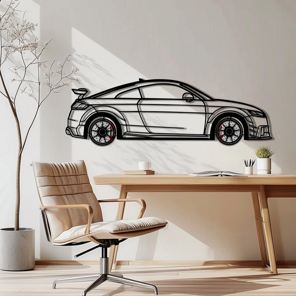 Audi TT Metal Car Wall Art with Rotating Wheels - Iconic Sports Coupe Silhouette Decor - Interactive Automotive Wall Art- KAFMEKA099 - Image 2