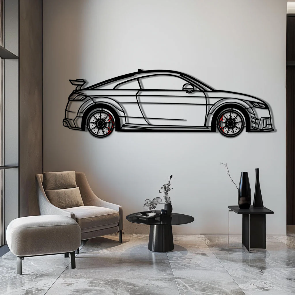 Audi TT Metal Car Wall Art with Rotating Wheels - Iconic Sports Coupe Silhouette Decor - Interactive Automotive Wall Art- KAFMEKA099 - Image 4